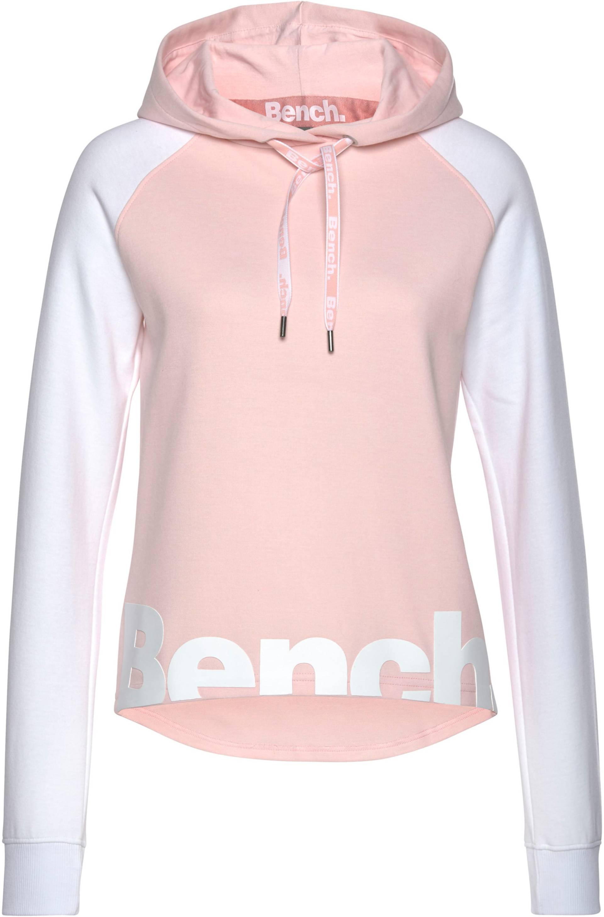 Kapuzensweatshirt in weiss-rosa von heine