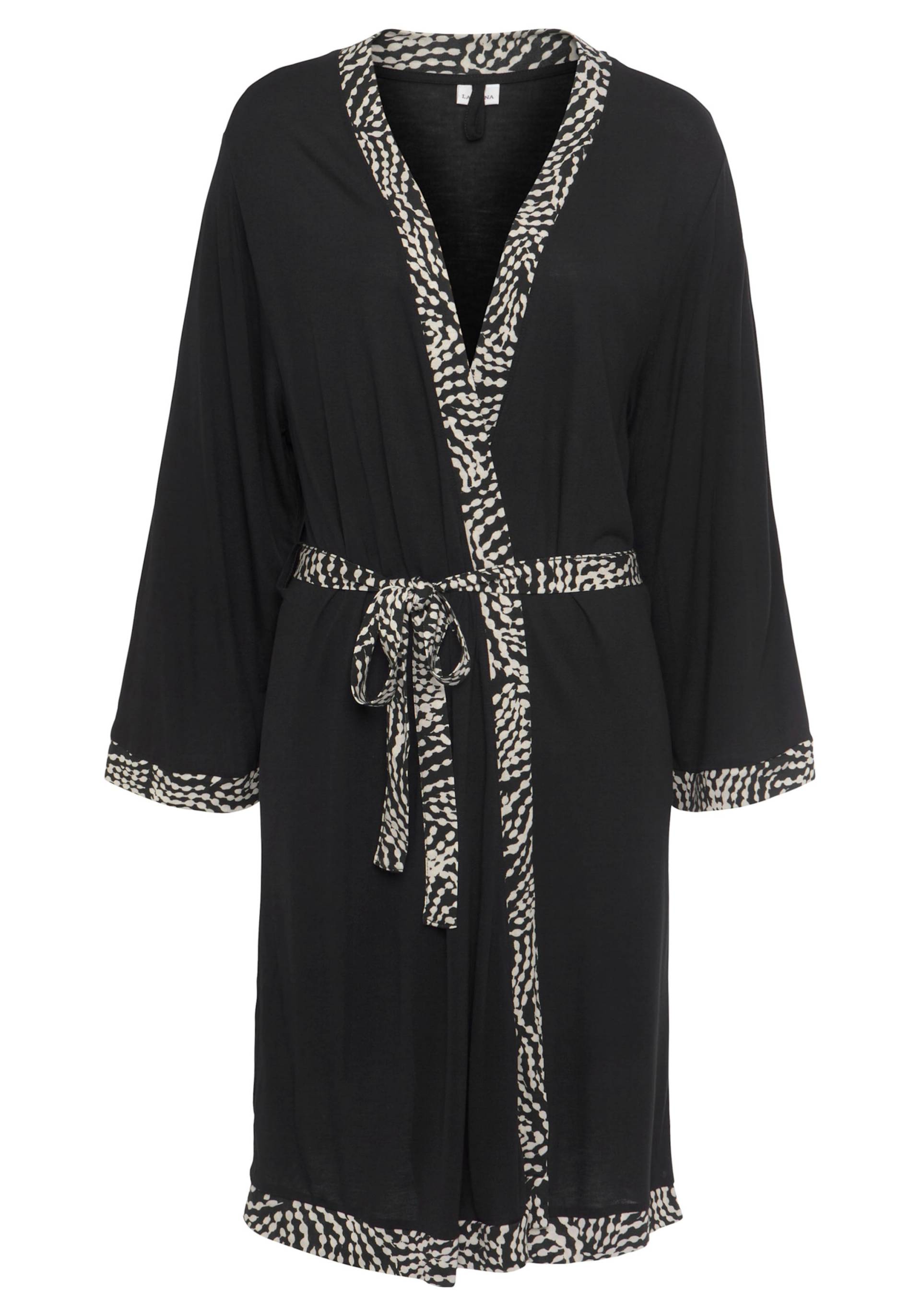 Kimono in schwarz-weiss gepunktet von LASCANA