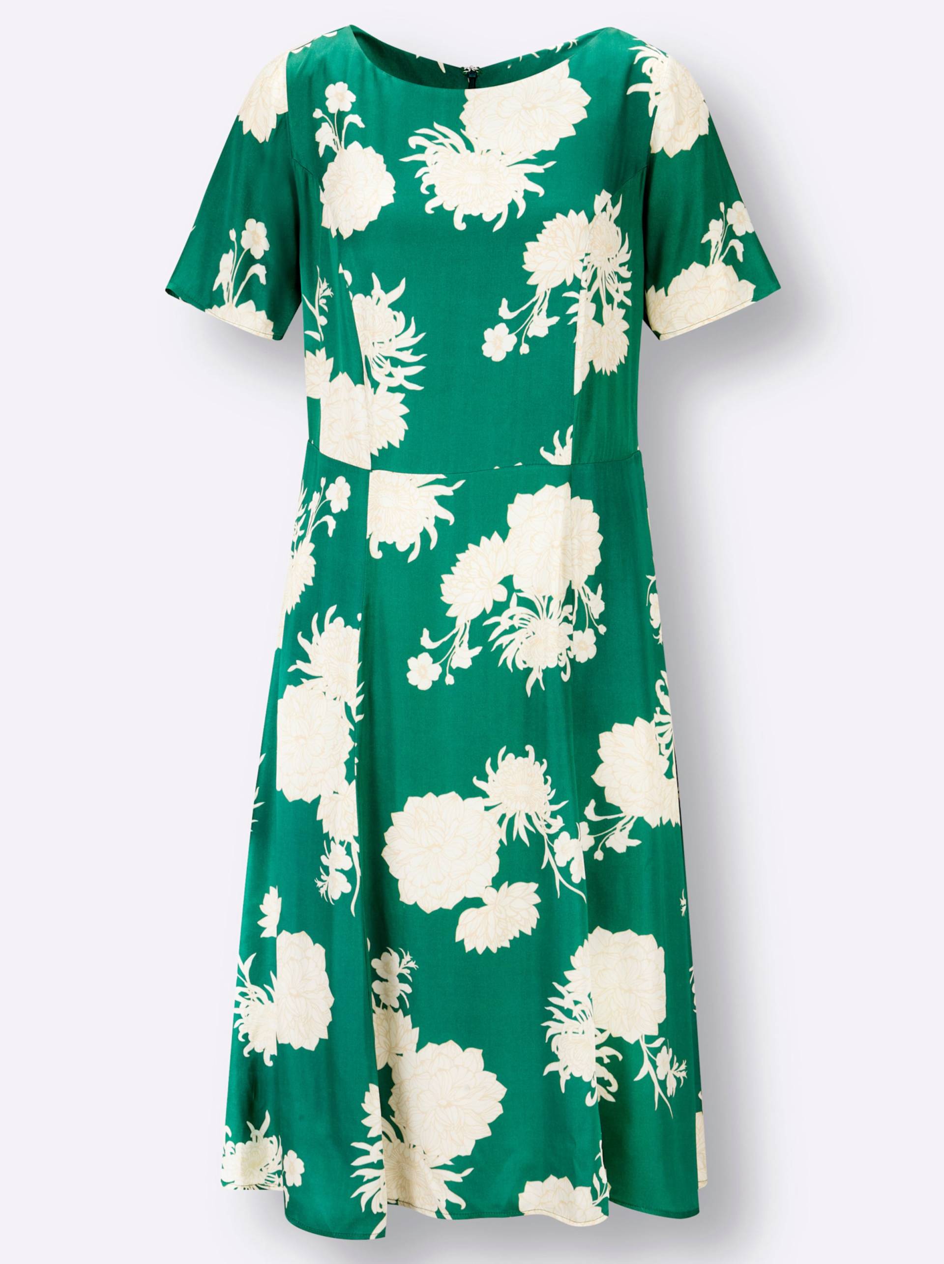 Kleid in grün-ecru-bedruckt von heine