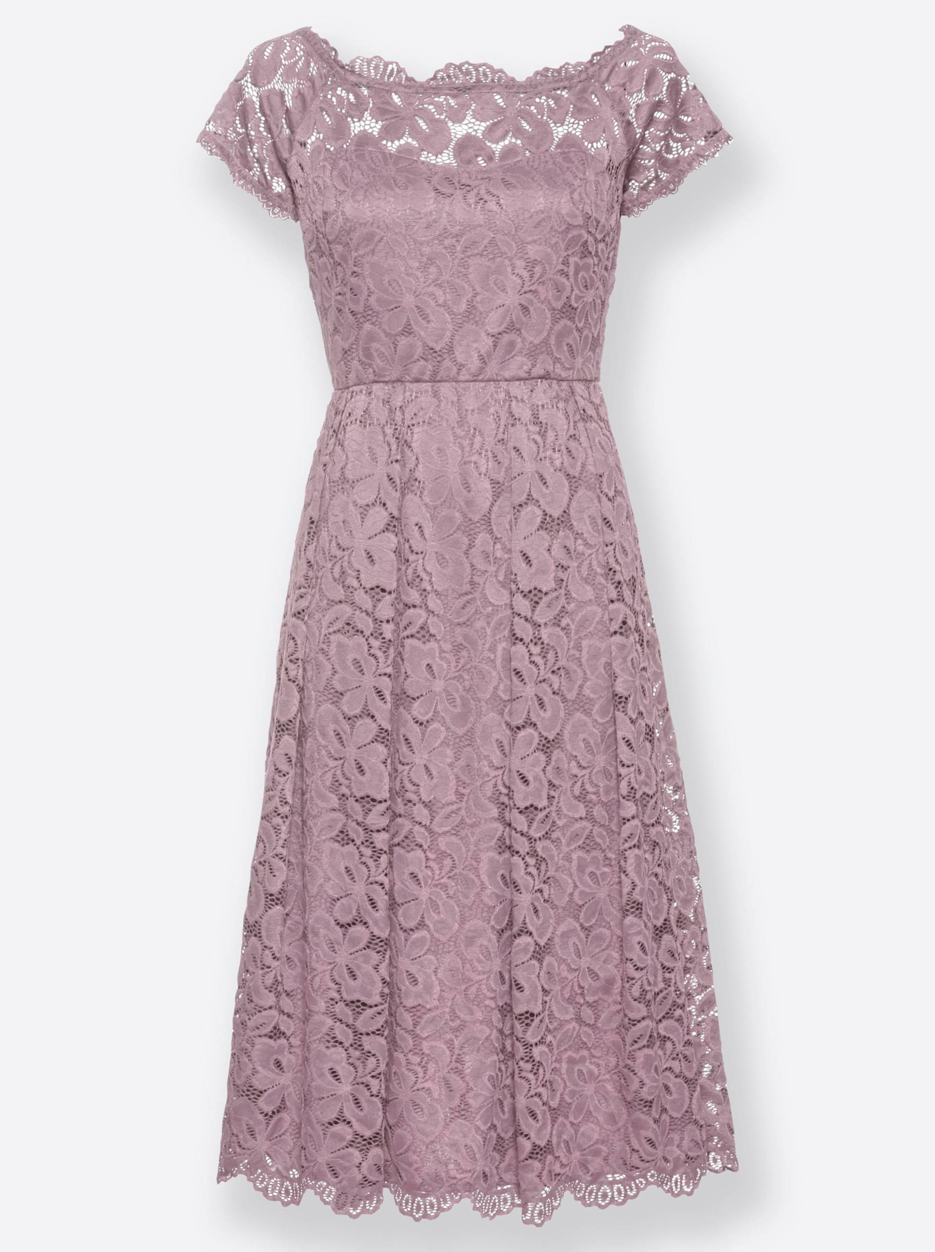 Spitzenkleid in mauve von heine