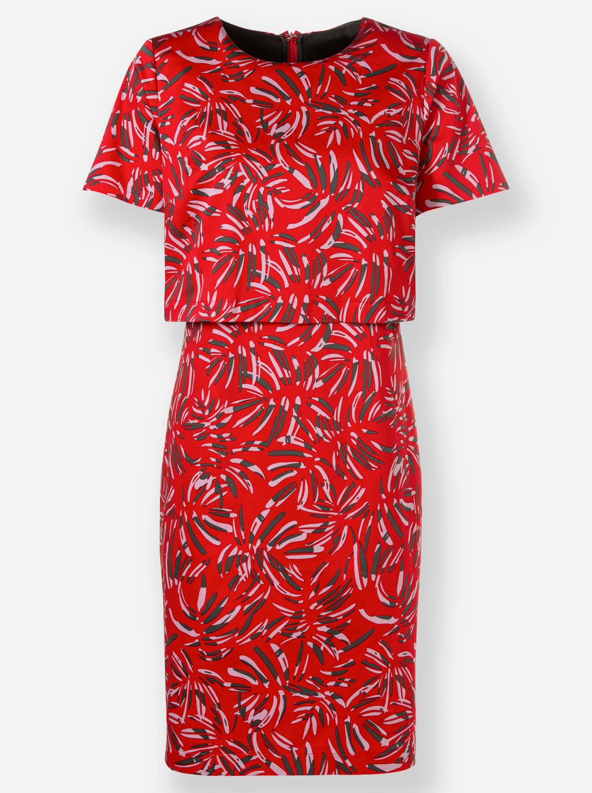 Kleid in rot-graphit-bedruckt von heine