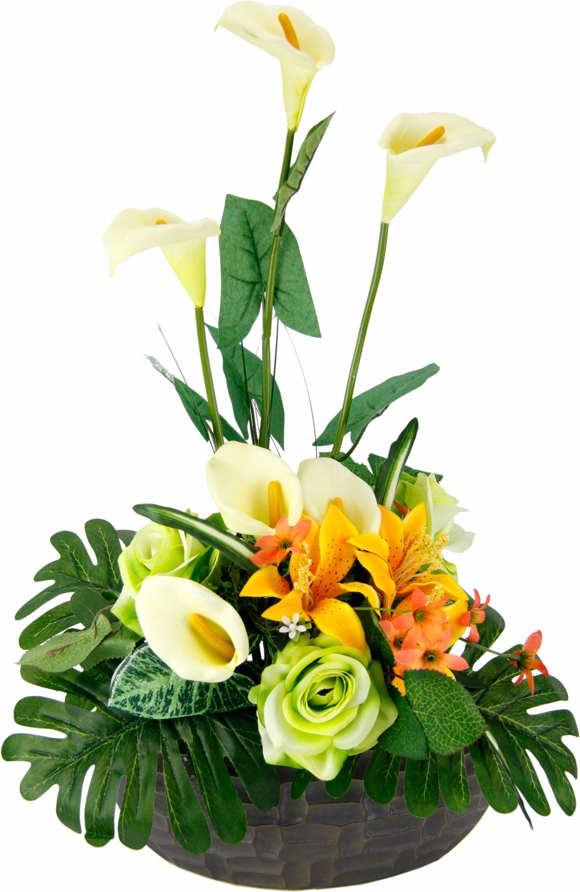 I.GE.A. Kunstpflanze »Arrangement Calla/Blüten 56/33 cm« von I.GE.A.