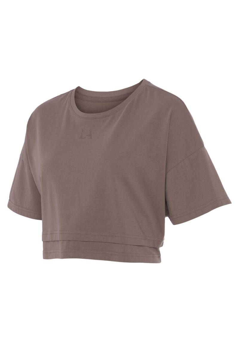 Kurzarmshirt in brown von LASCANA