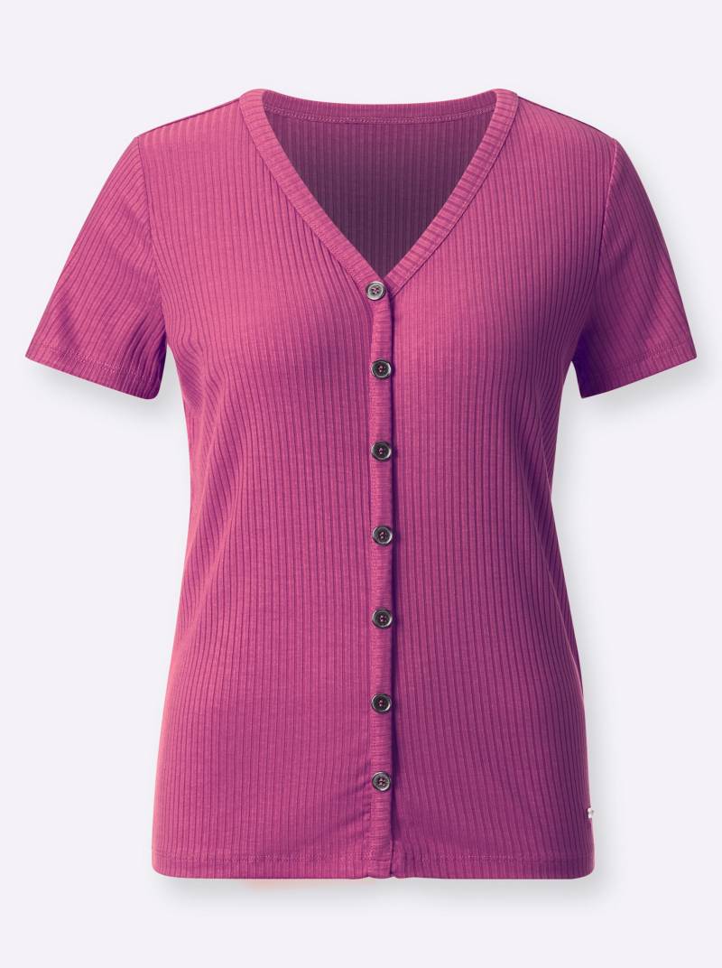 Kurzarmshirt in magenta von heine