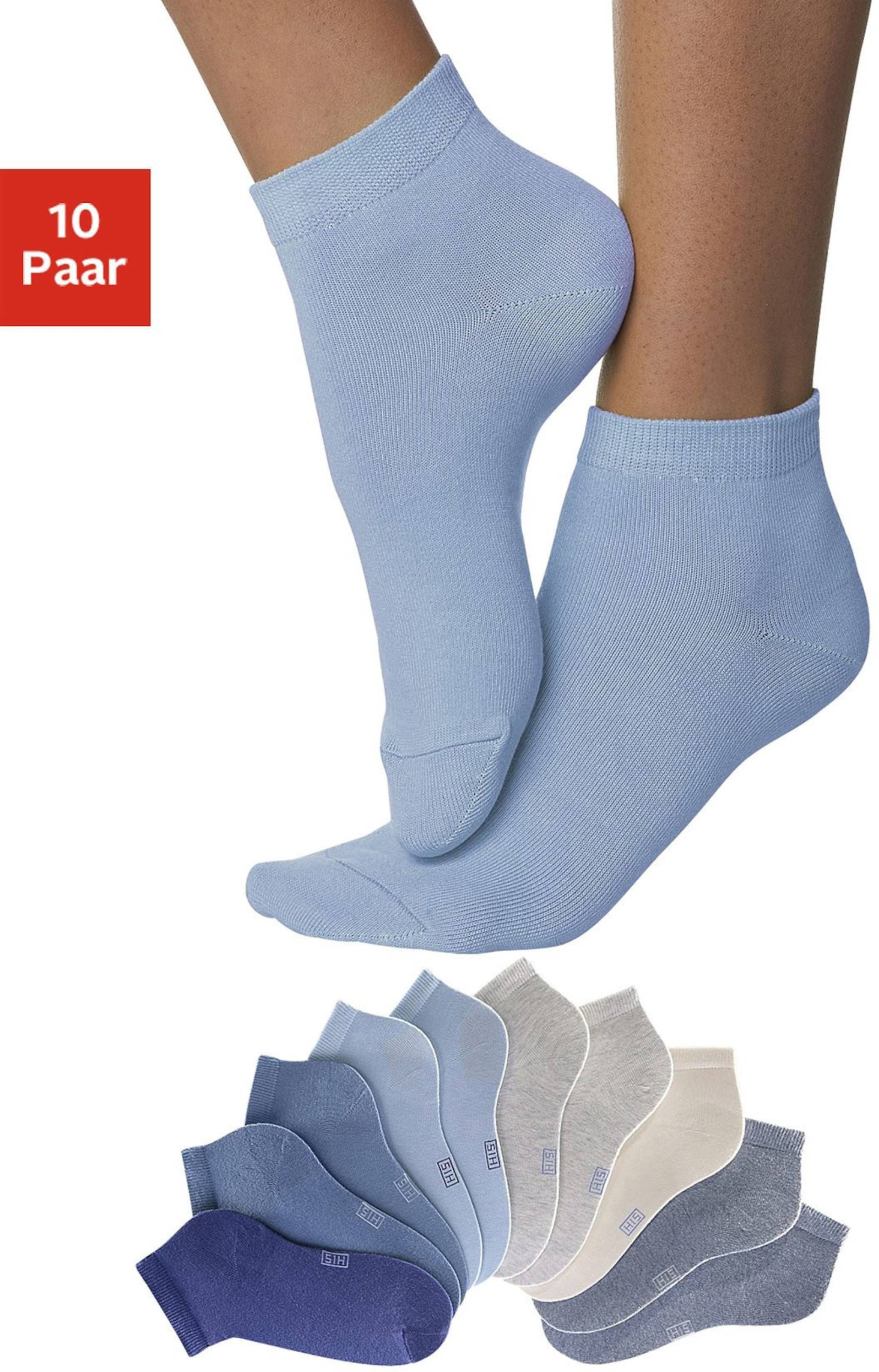 Kurzsocken in jeans, hellblau, blau, grau, weiss von H.I.S