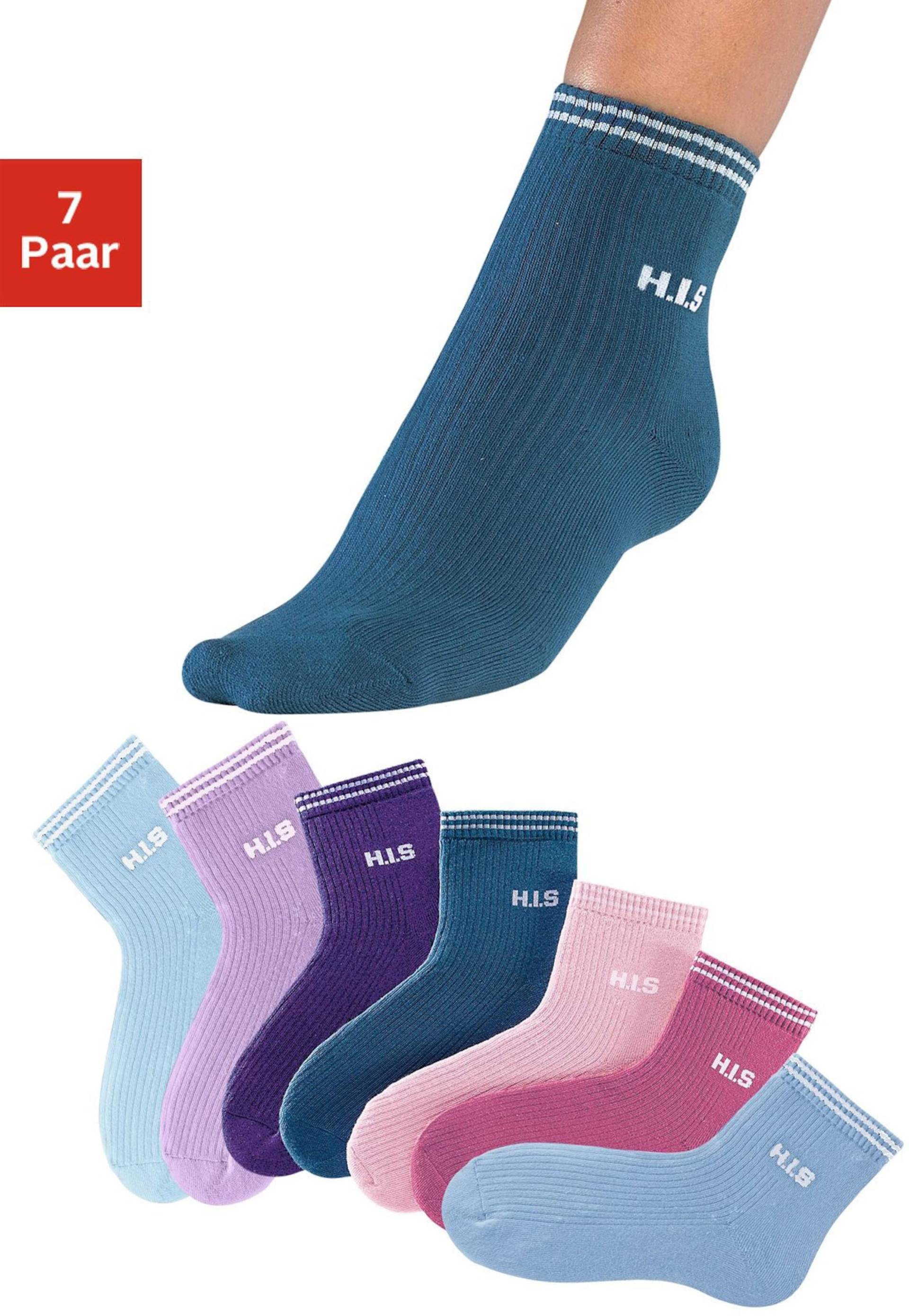 Kurzsocken in hellblau, rosa, petrol, lila, blau, helllila, beere von H.I.S