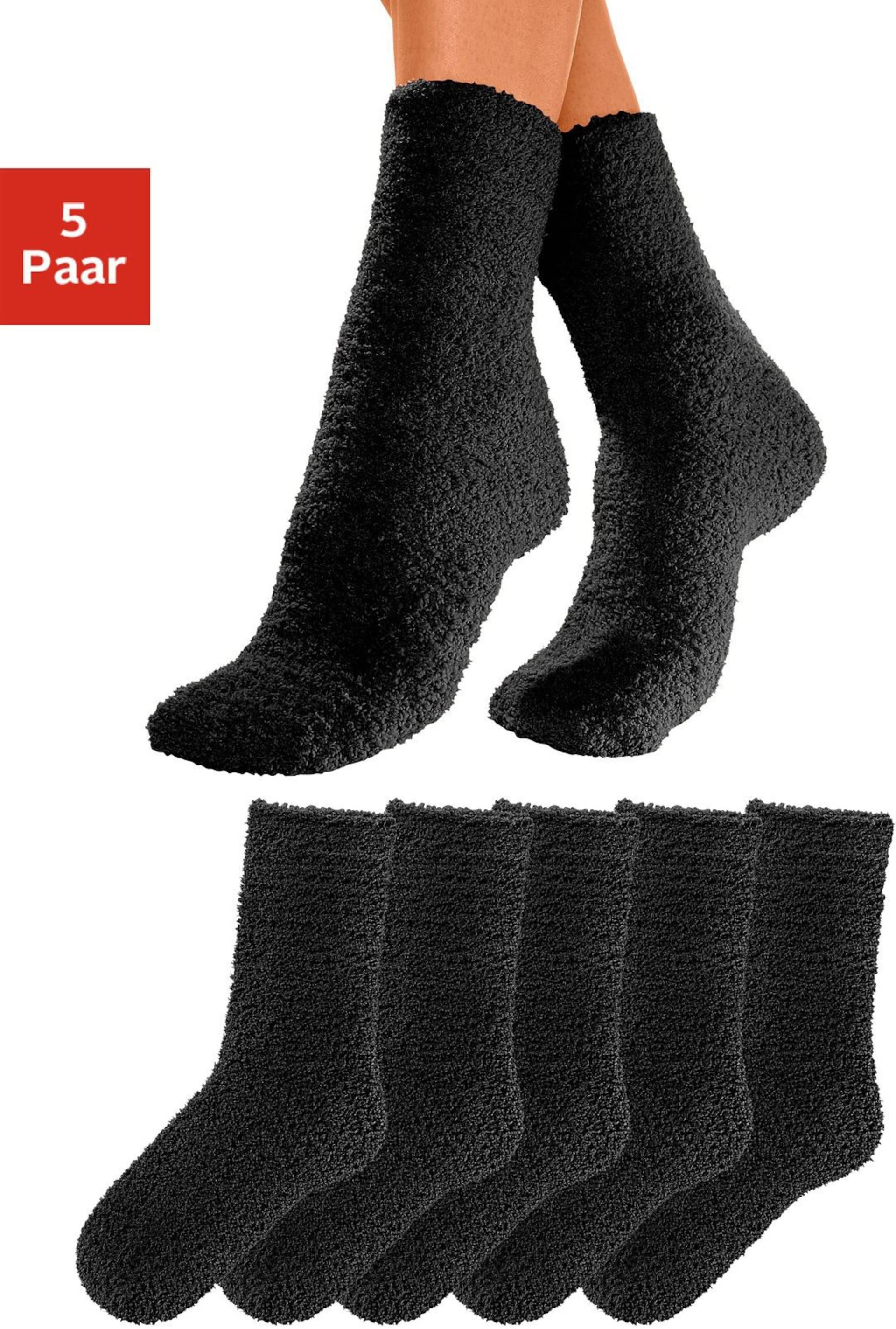 Kuschelsocken in schwarz von Lavana