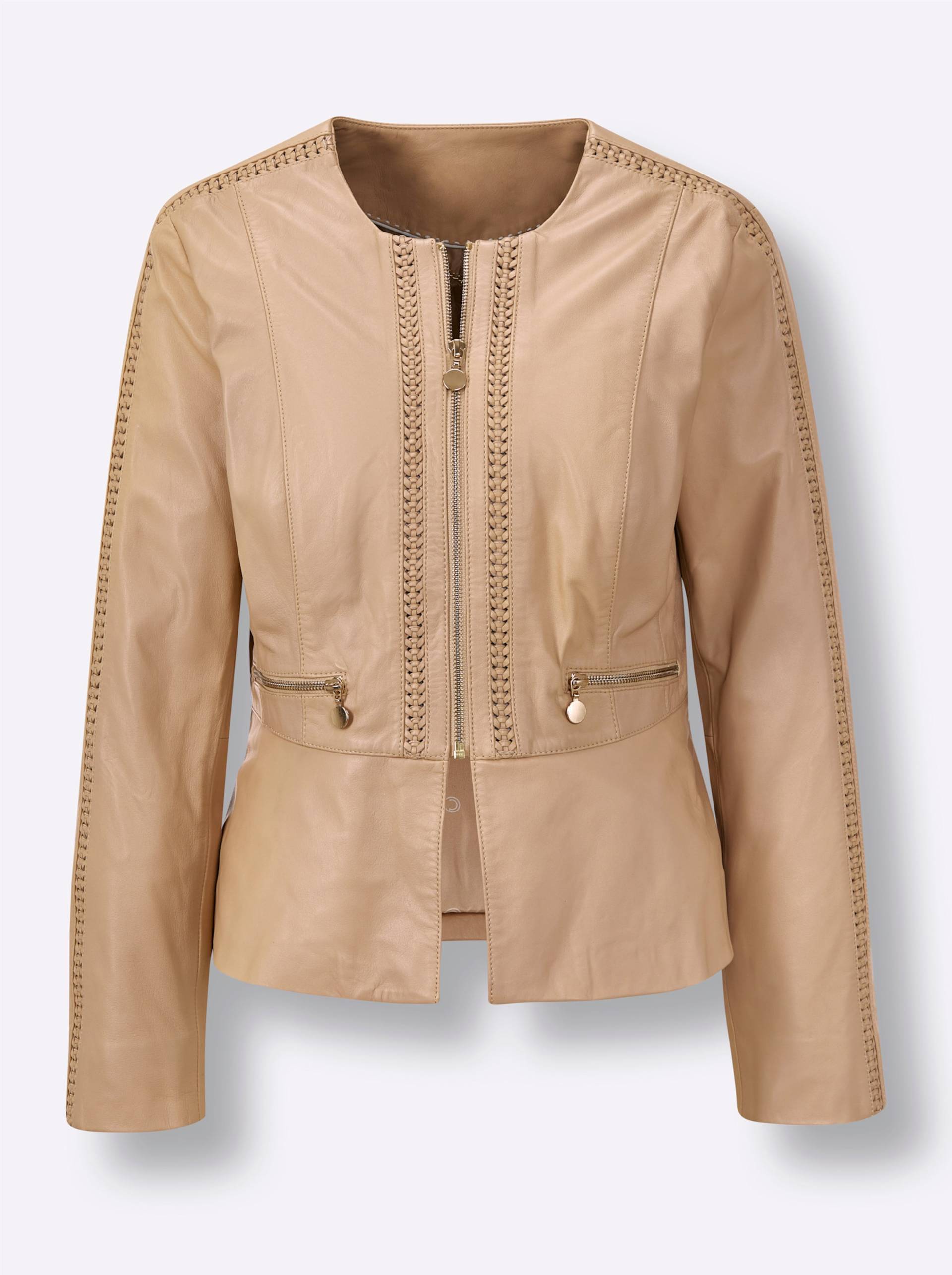 Lammnappa-Lederblazer in camel von CREATION L PREMIUM