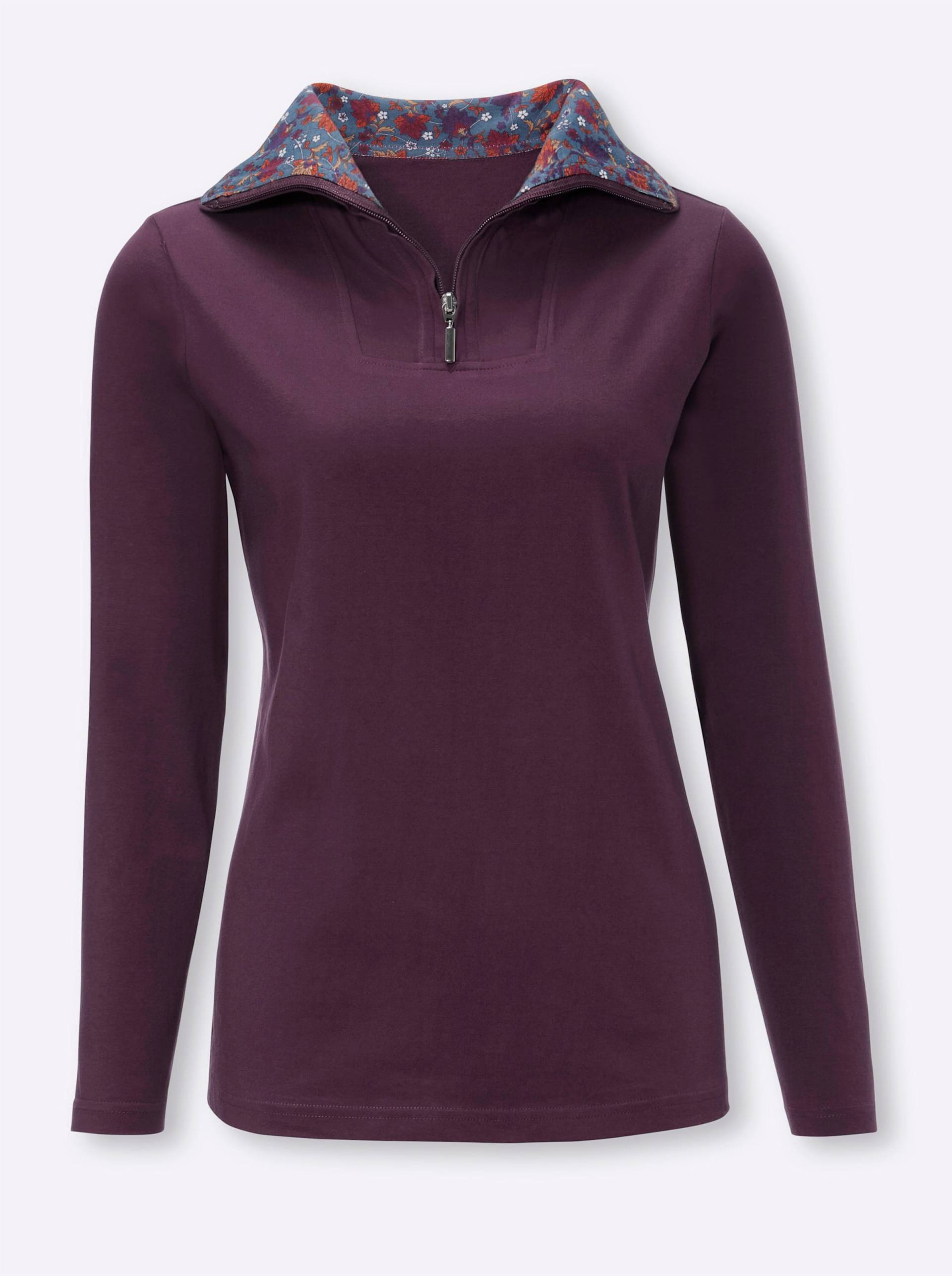 Langarmshirt in aubergine von heine