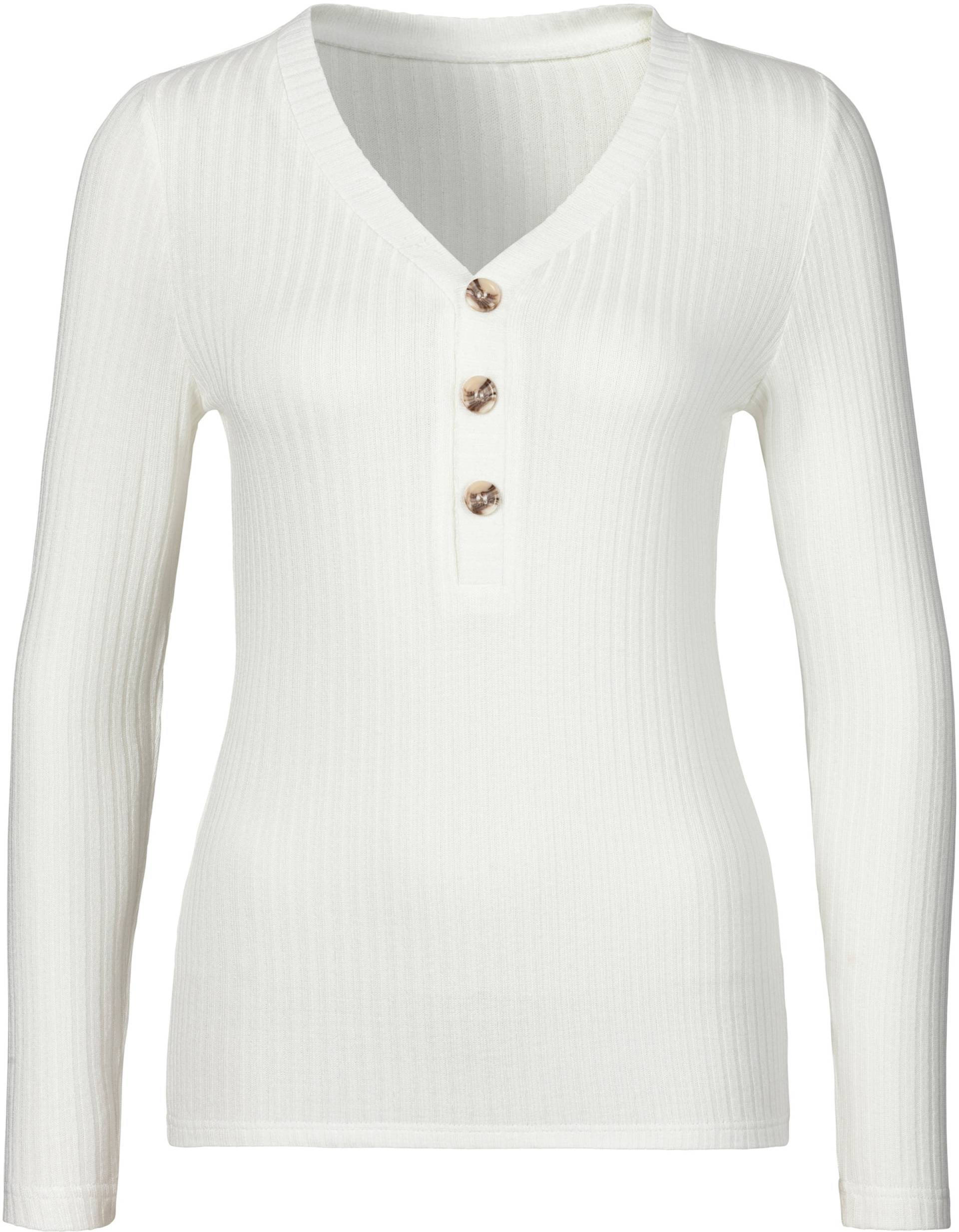 Langarmshirt in creme von LASCANA