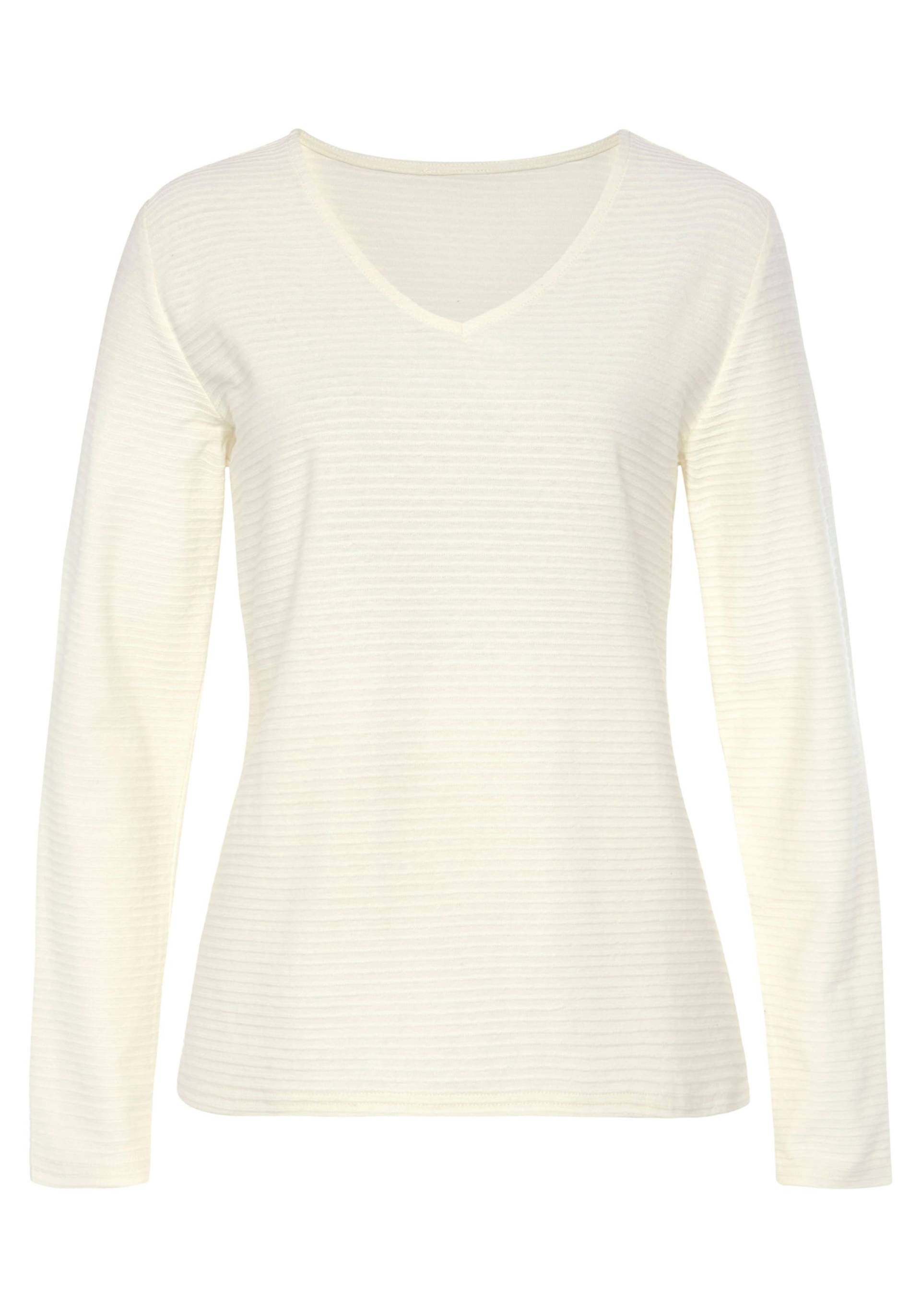 Langarmshirt in creme von LASCANA