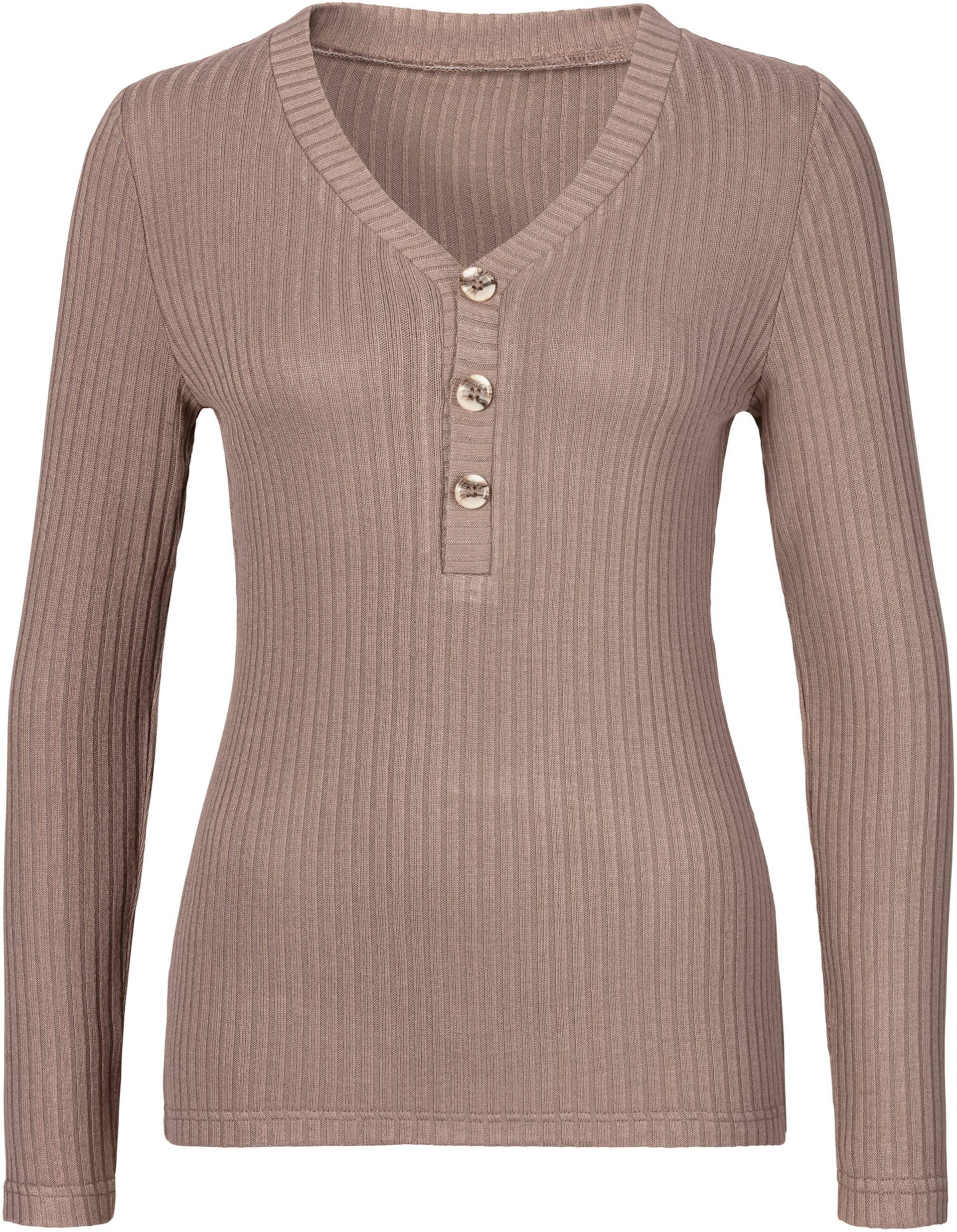 Langarmshirt in taupe von LASCANA