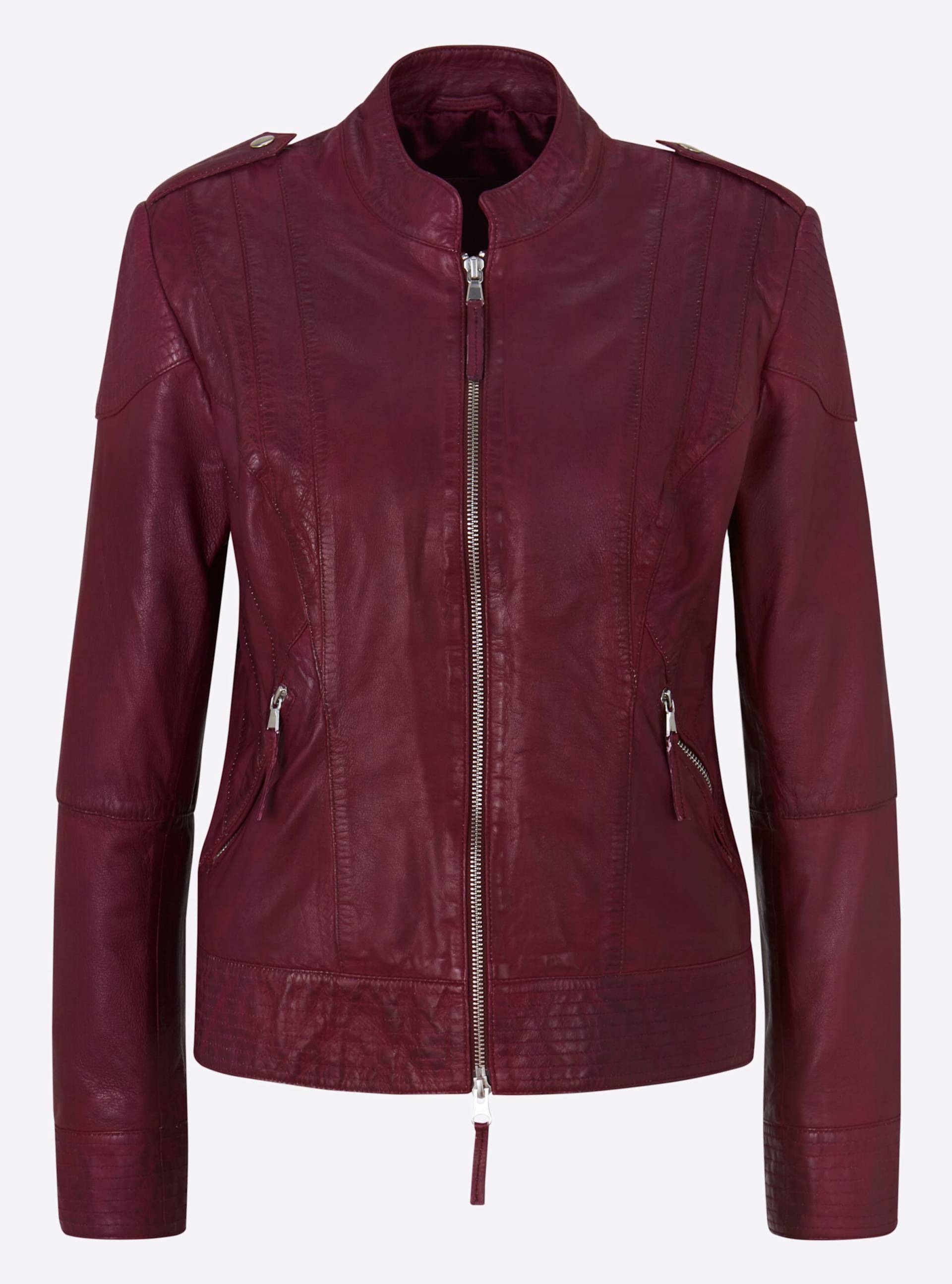 Leder-Jacke in bordeaux von heine