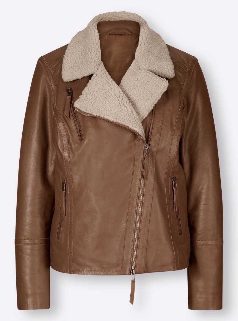 Leder-Jacke in cognac von heine