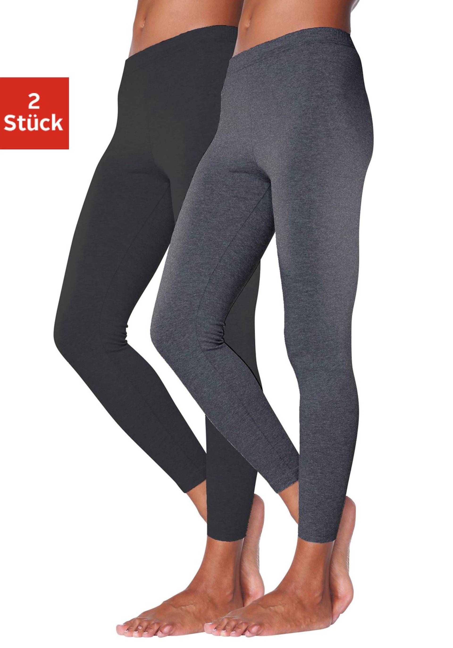 Leggings in anthrazit-meliert, schwarz von heine