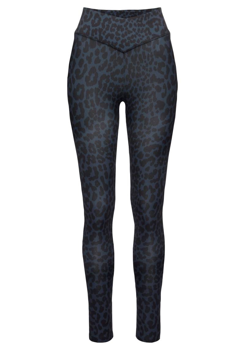 Leggings in grau-schwarz-leo von LASCANA ACTIVE