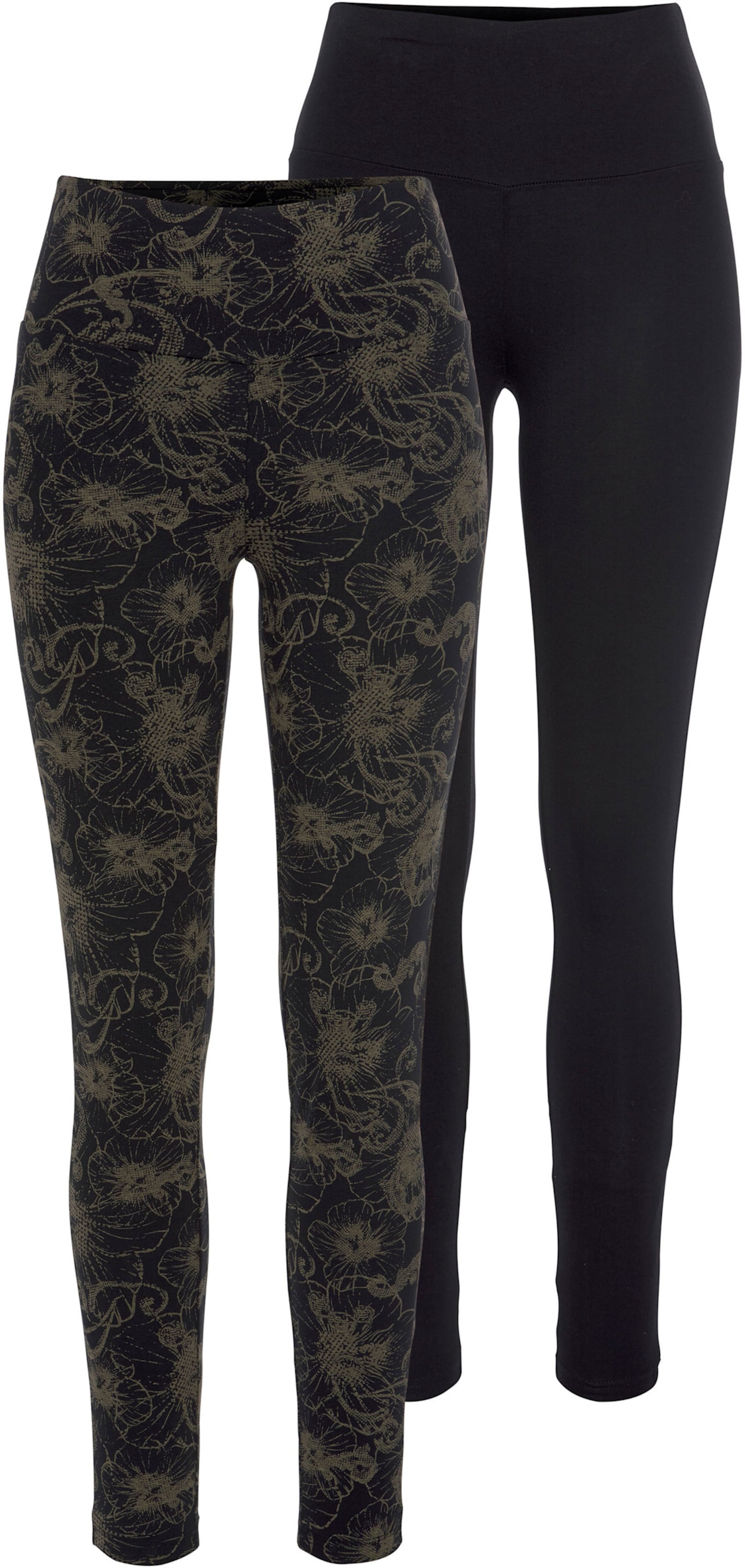 Leggings in schwarz-bedruckt, schwarz-uni von H.I.S