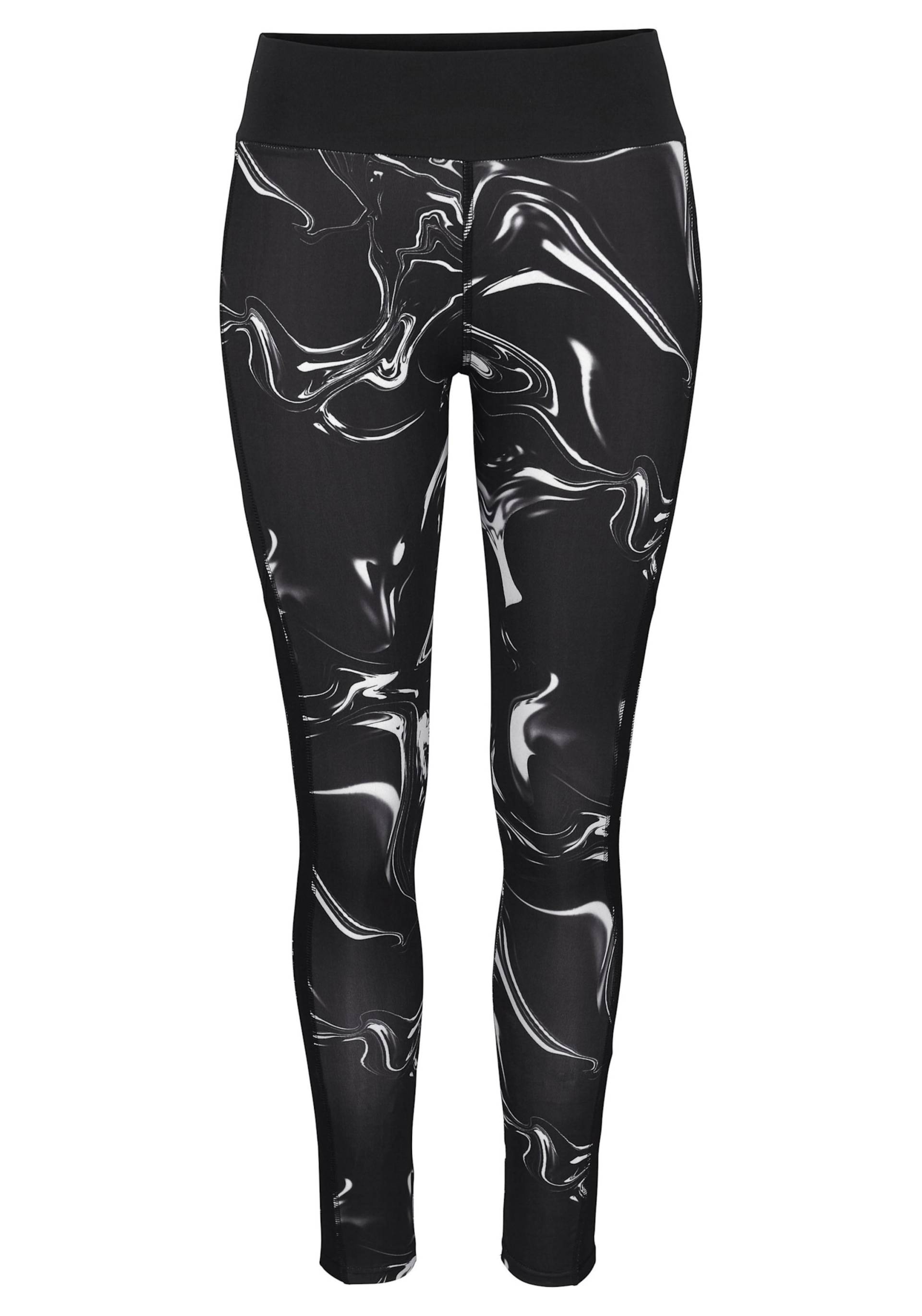 Leggings in schwarz-marmoriert-weiss von LASCANA ACTIVE