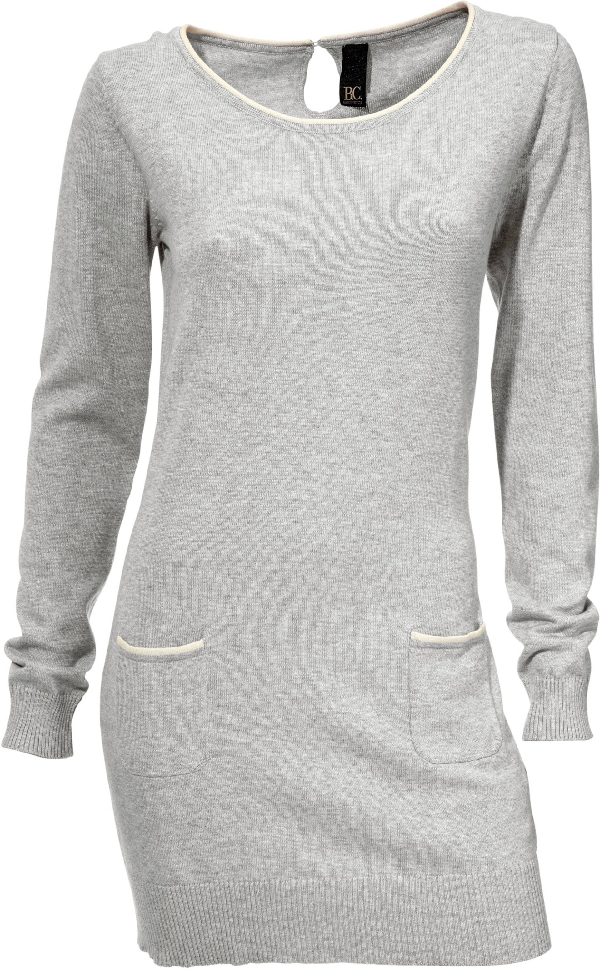 Longpullover in grau-melange von heine