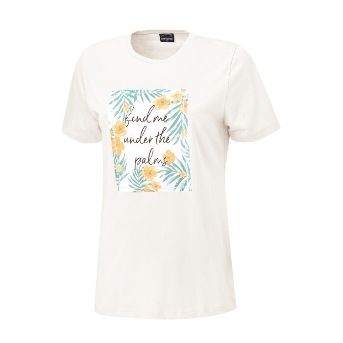 Mix & Match Pyjama Frontprint T-Shirt kurzarm, offwhite, XL von Artime