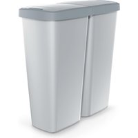Mülleimer Duo Grau/Anthrazit 50L 55x25x57cm Mülleimer Duo Grau/Anthrazit 50L 55x25x57cm von monzana®