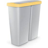 Mülleimer Duo Grau/Gelb 50L 55x25x57cm Mülleimer Duo Grau/Gelb 50L 55x25x57cm von monzana®
