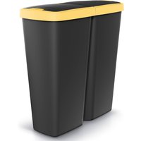Mülleimer Duo Schwarz/Gelb 50L 55x25x57cm Mülleimer Duo Schwarz/Gelb 50L 55x25x57cm von monzana®