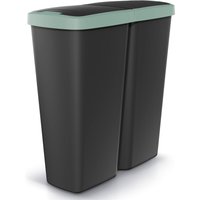 Mülleimer Duo Schwarz/Grün 50L 55x25x57cm Mülleimer Duo Schwarz/Grün 50L 55x25x57cm von monzana®