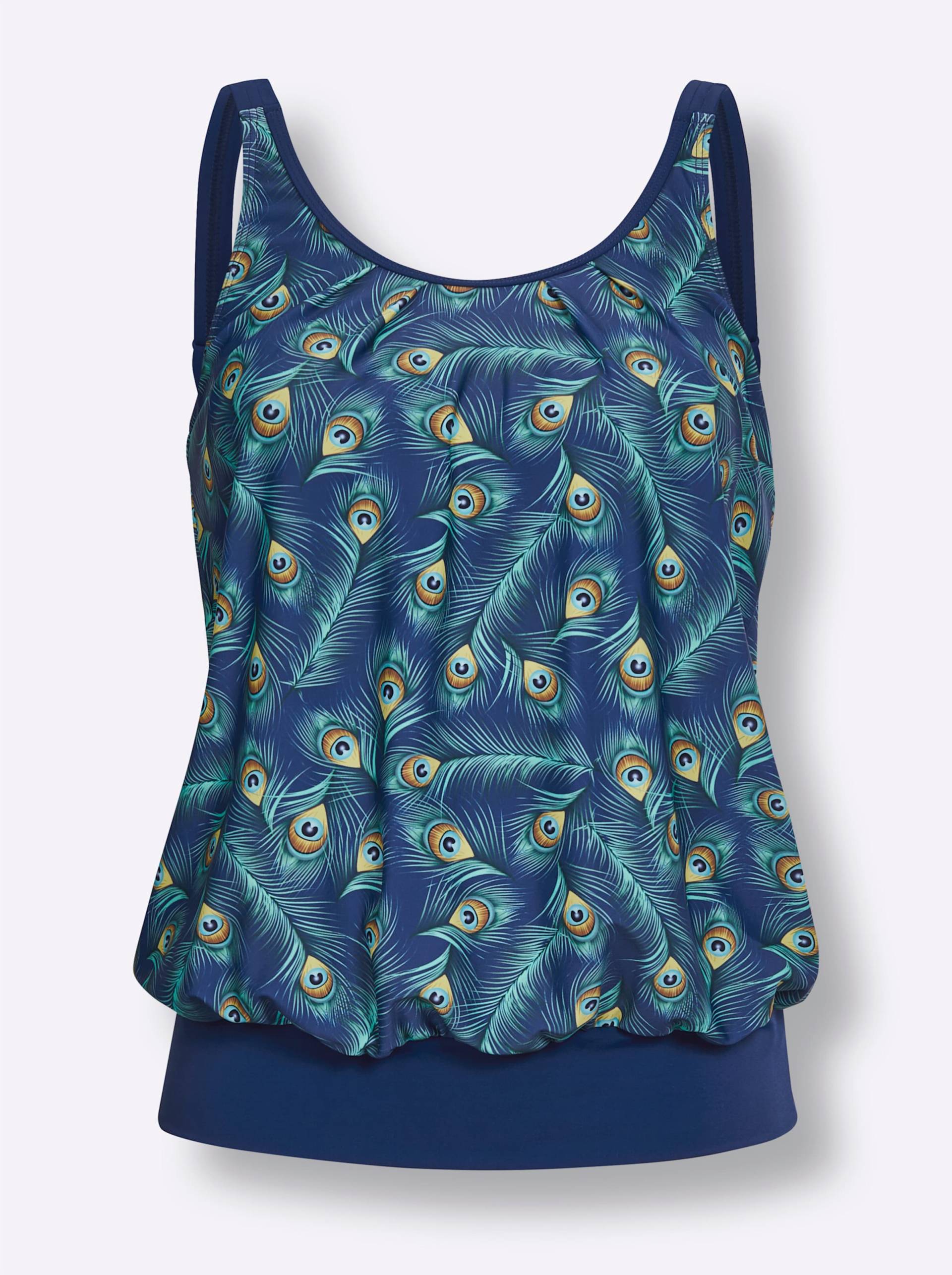 Oversized-Tankini-Top in royalblau-blaugrün-bedruckt von feel good