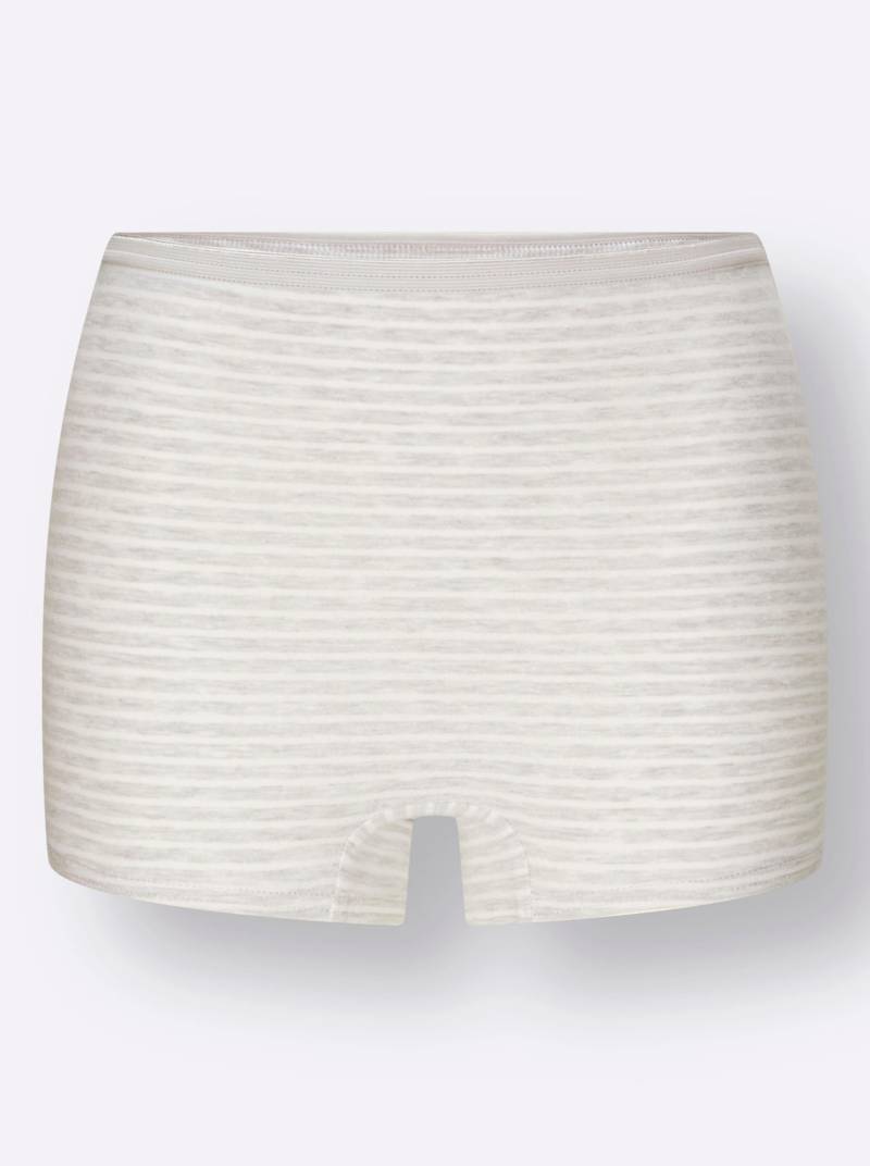 Panty in 2x hellgrau-geringelt + 2x weiss von wäschepur