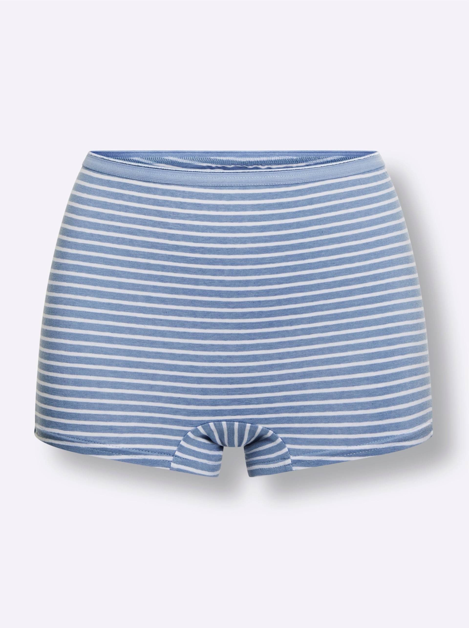 Panty in 2x bleu-geringelt + 2x bleu von wäschepur