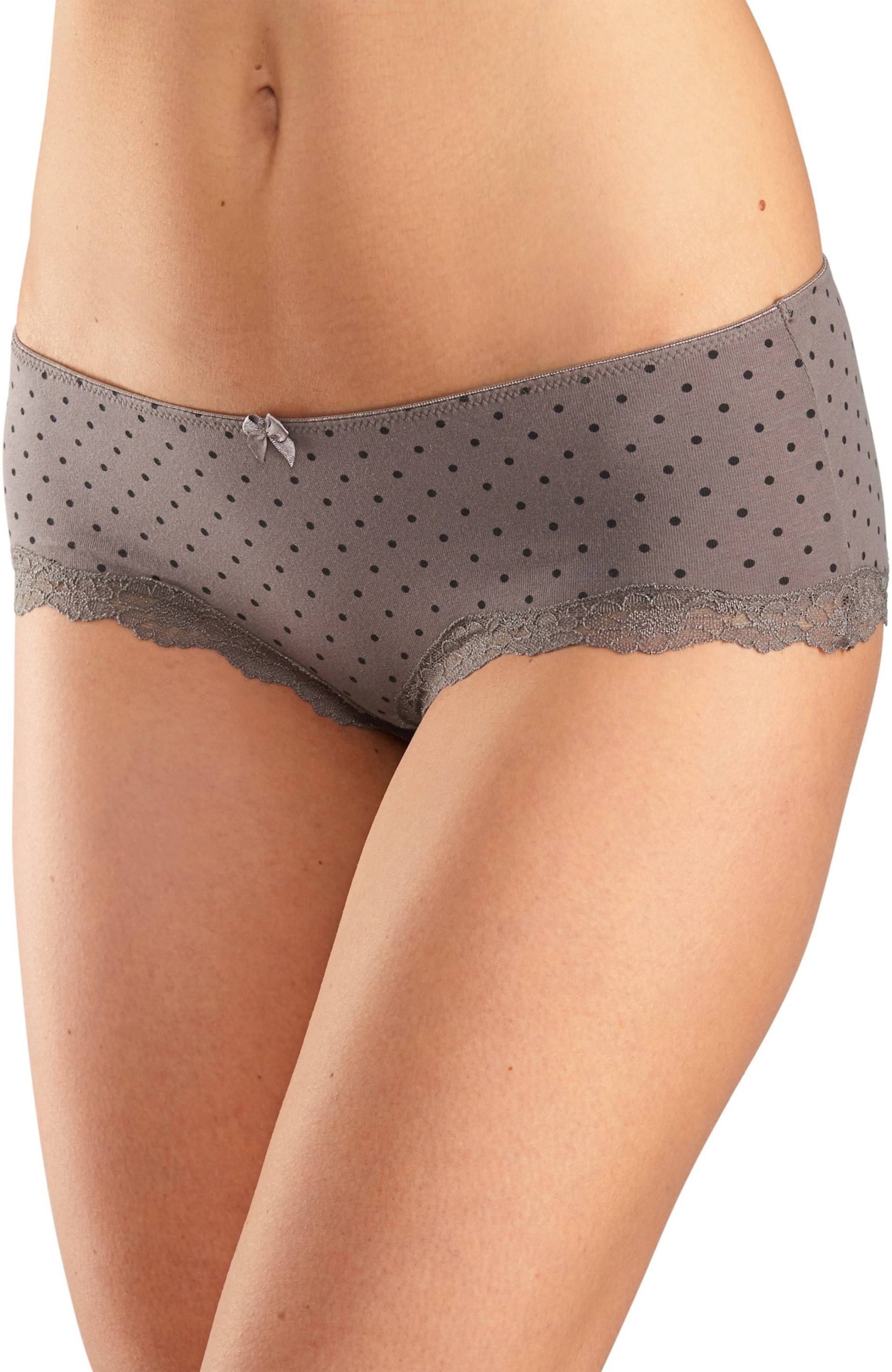 Panty in taupe-uni, gepunktet, gestreift von LASCANA