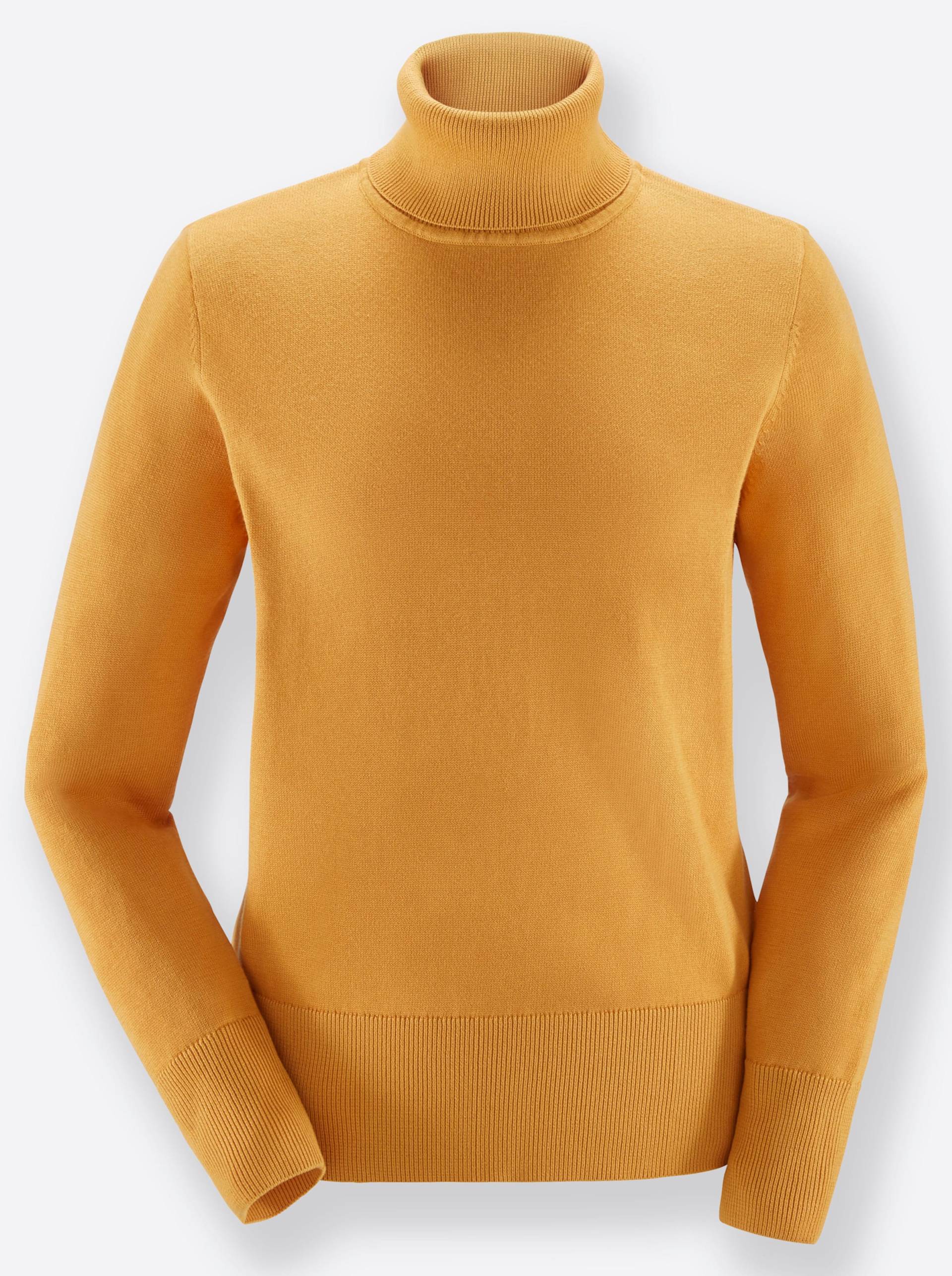 Rollkragenpullover in curry von heine