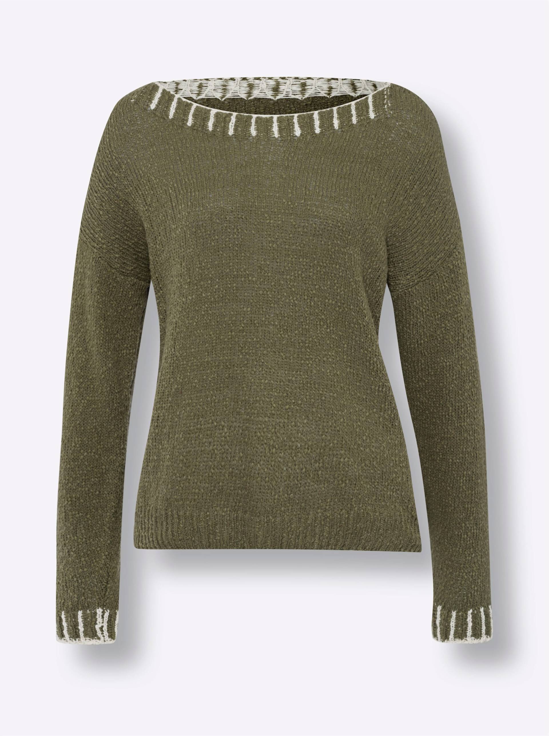 Pullover in khaki-champagner von heine