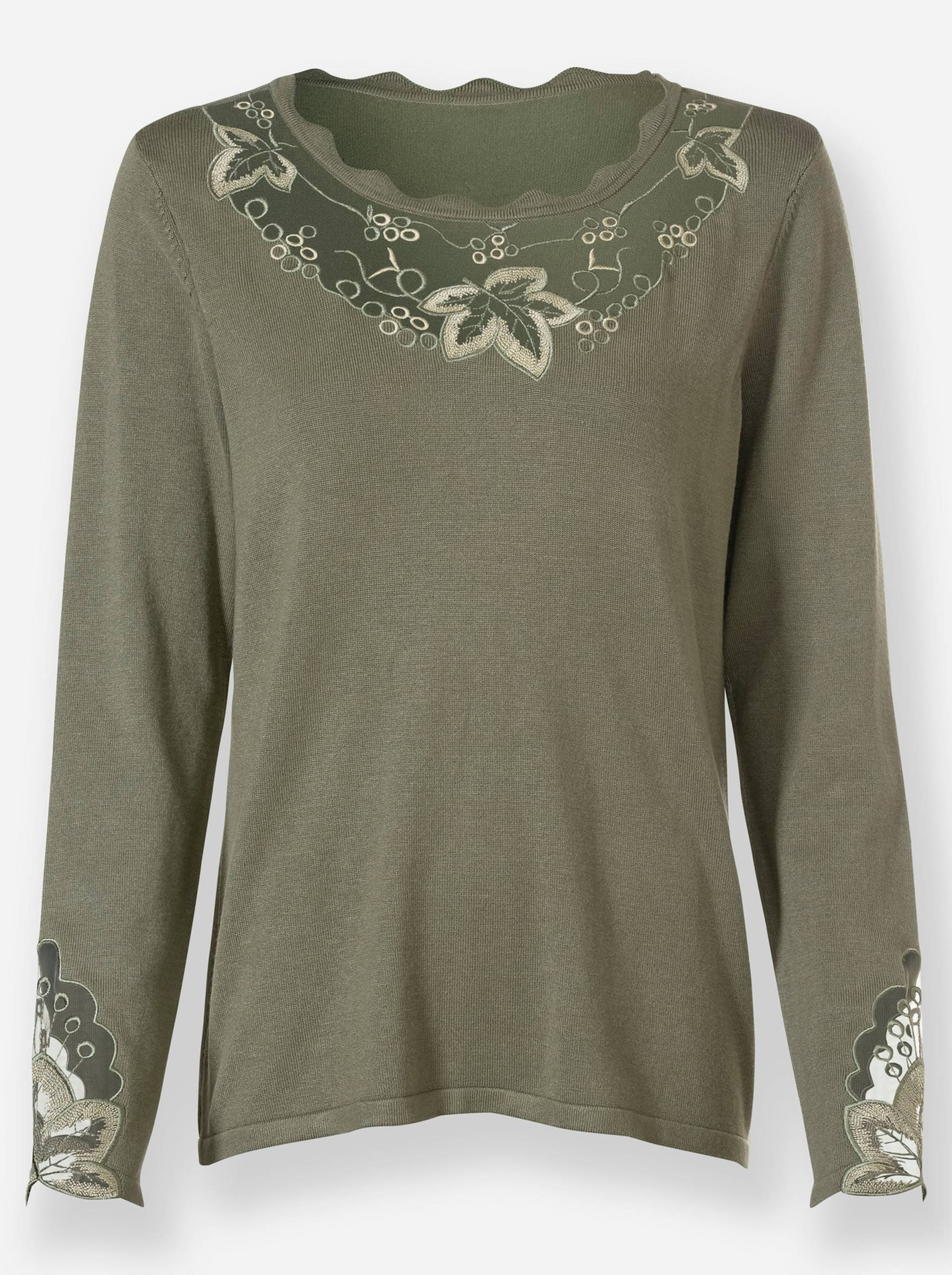 Pullover in khaki-sand-gemustert von heine