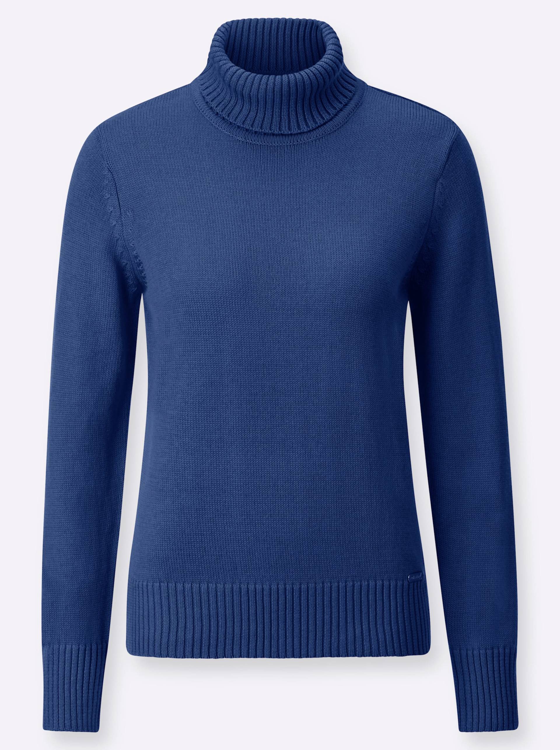 Rollkragenpullover in royalblau von heine