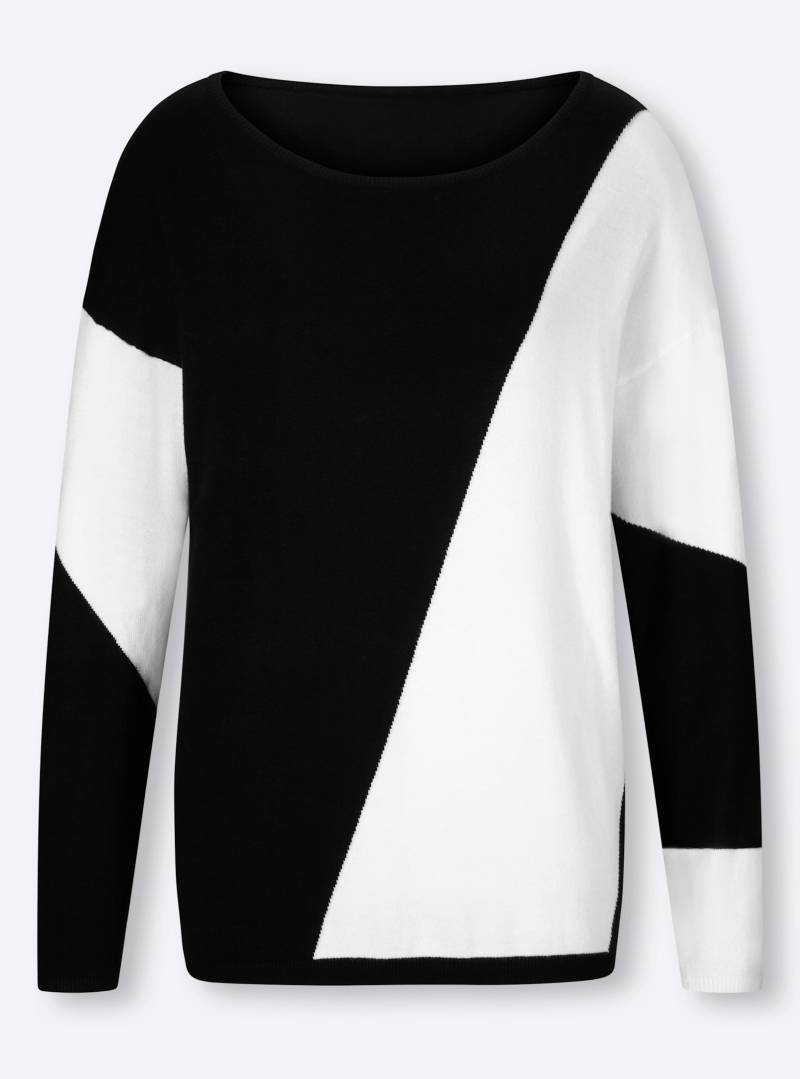 Pullover in schwarz-ecru-gemustert von heine