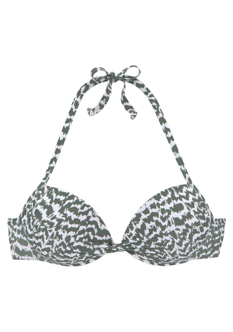 Push-Up-Bikini-Top in oliv-bedruckt von LASCANA