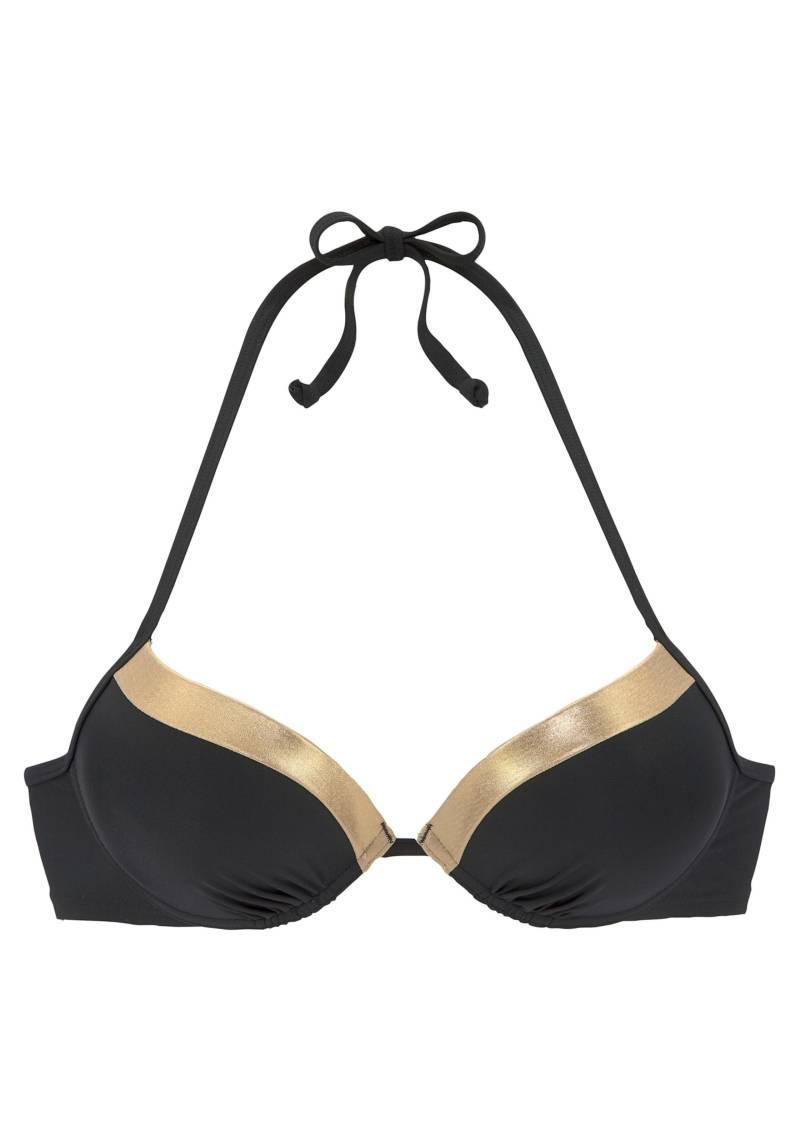 Push-Up-Bikini-Top in schwarz-goldfarben von LASCANA