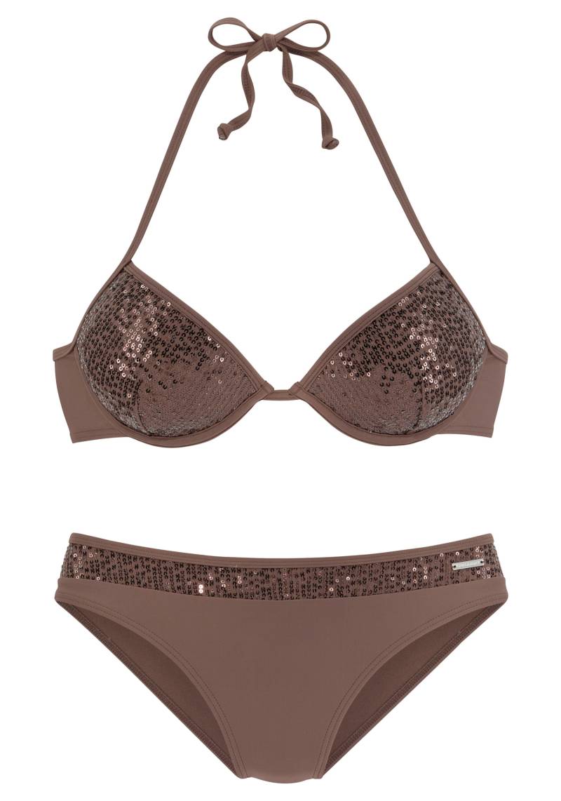 Push-Up-Bikini in coffee von Bruno Banani