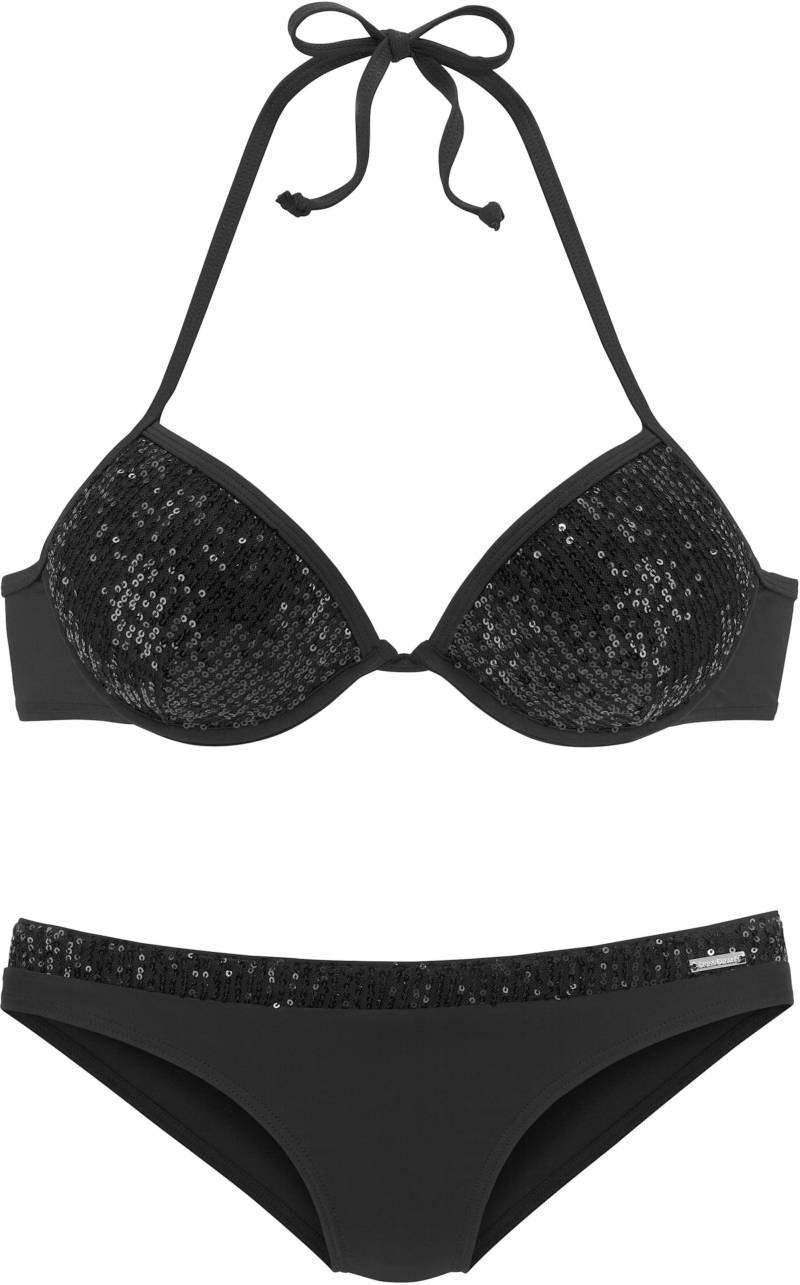 Push-Up-Bikini in schwarz von Bruno Banani