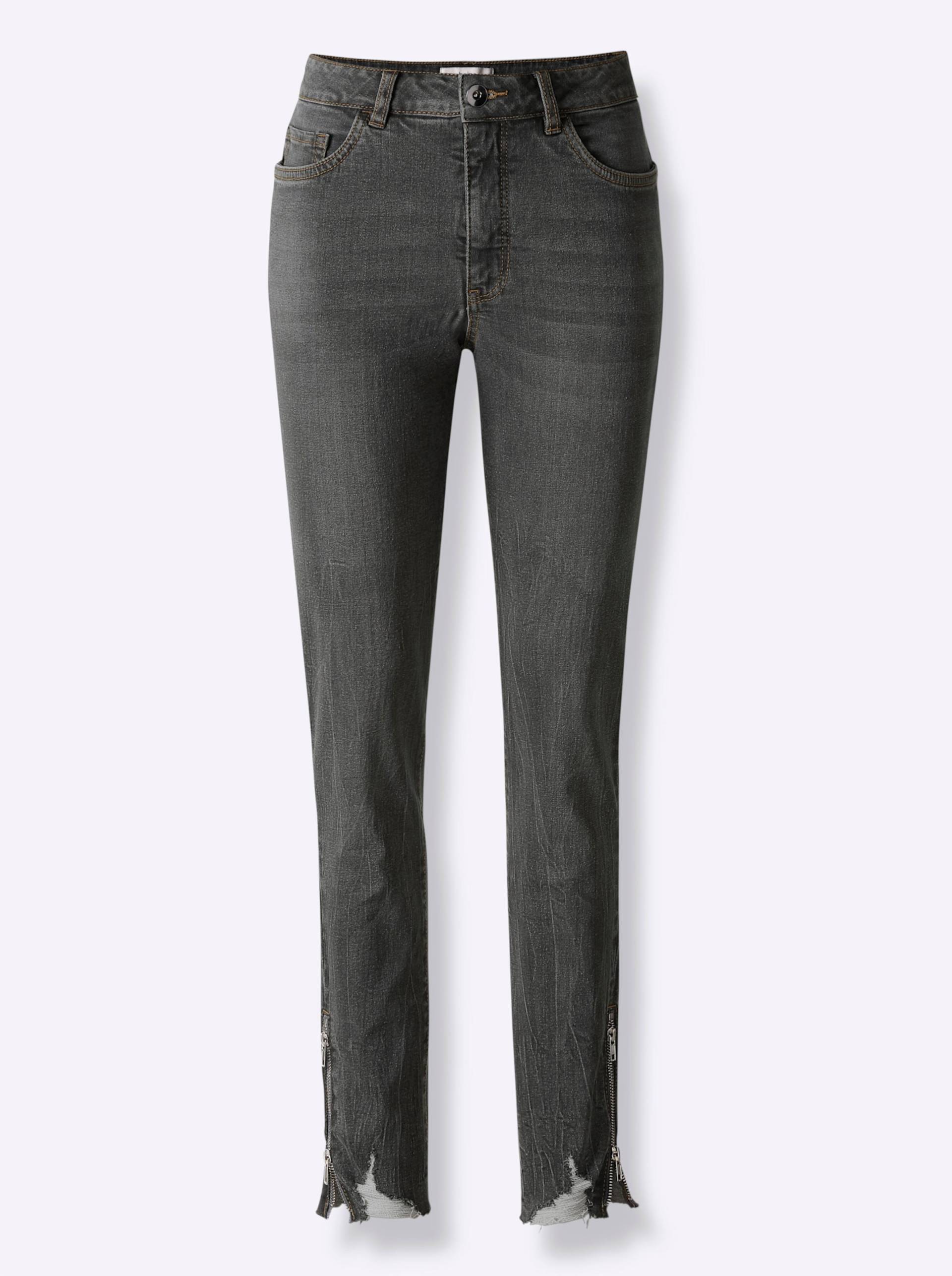 Push-up-Jeans in black denim von heine