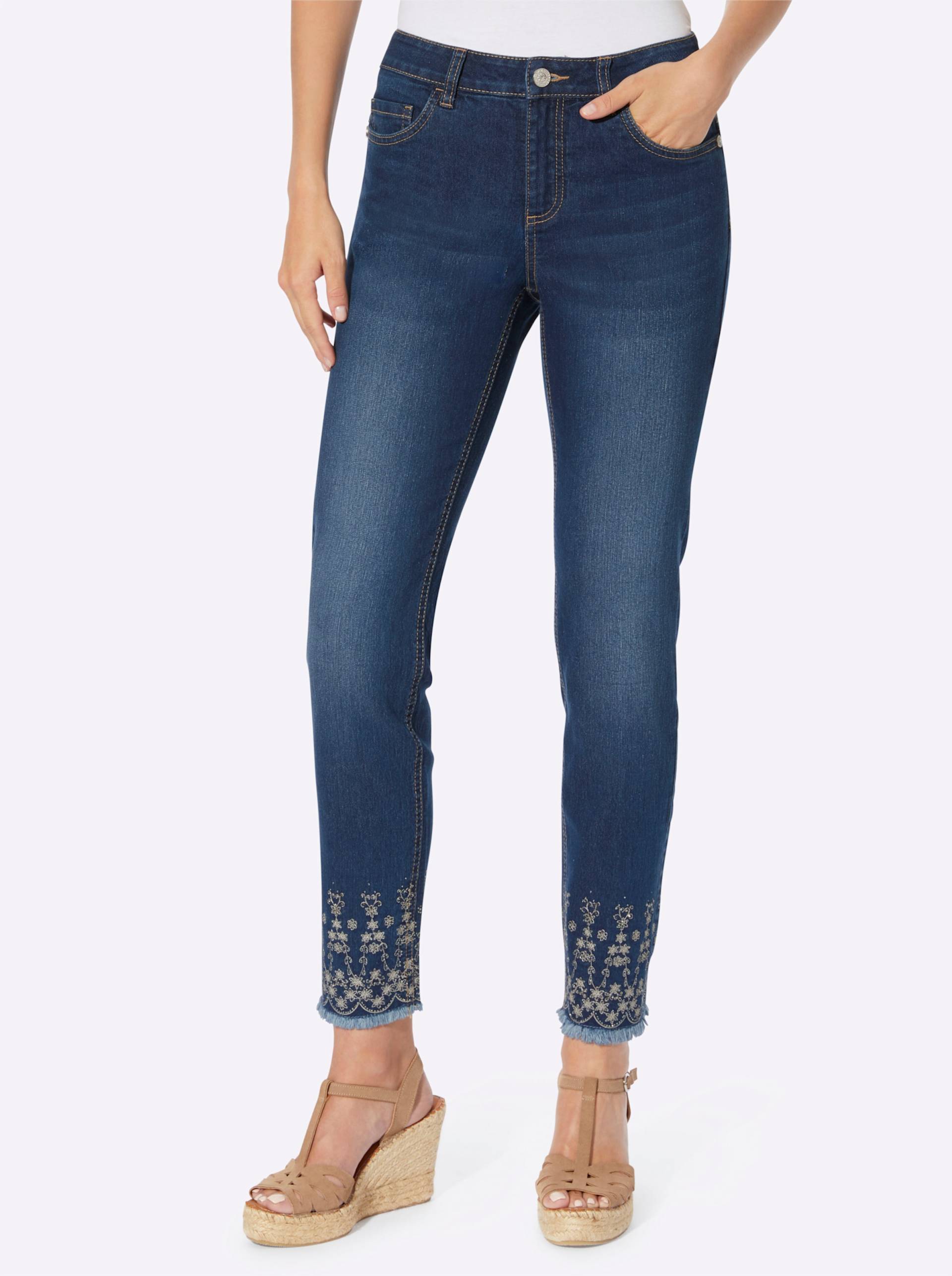 Push-up-Jeans in blue-stone-washed von heine