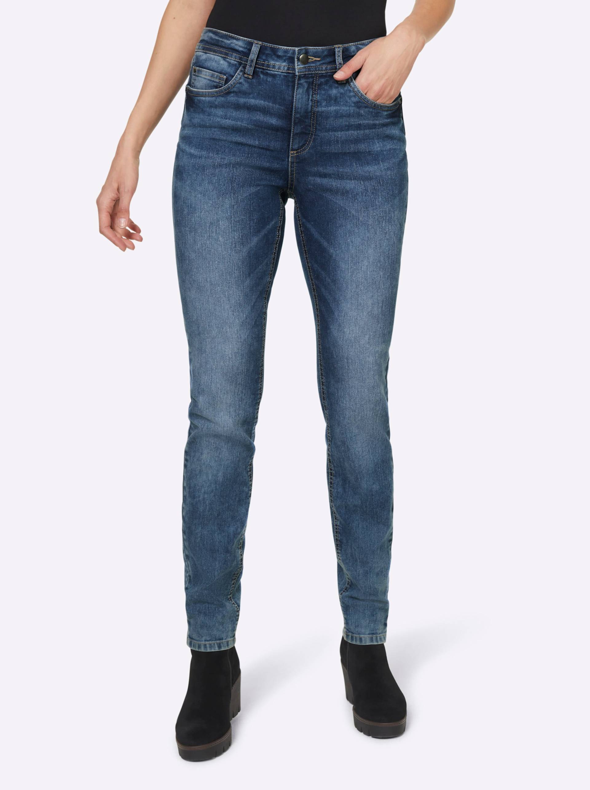 Push-up-Jeans in dark blue von heine