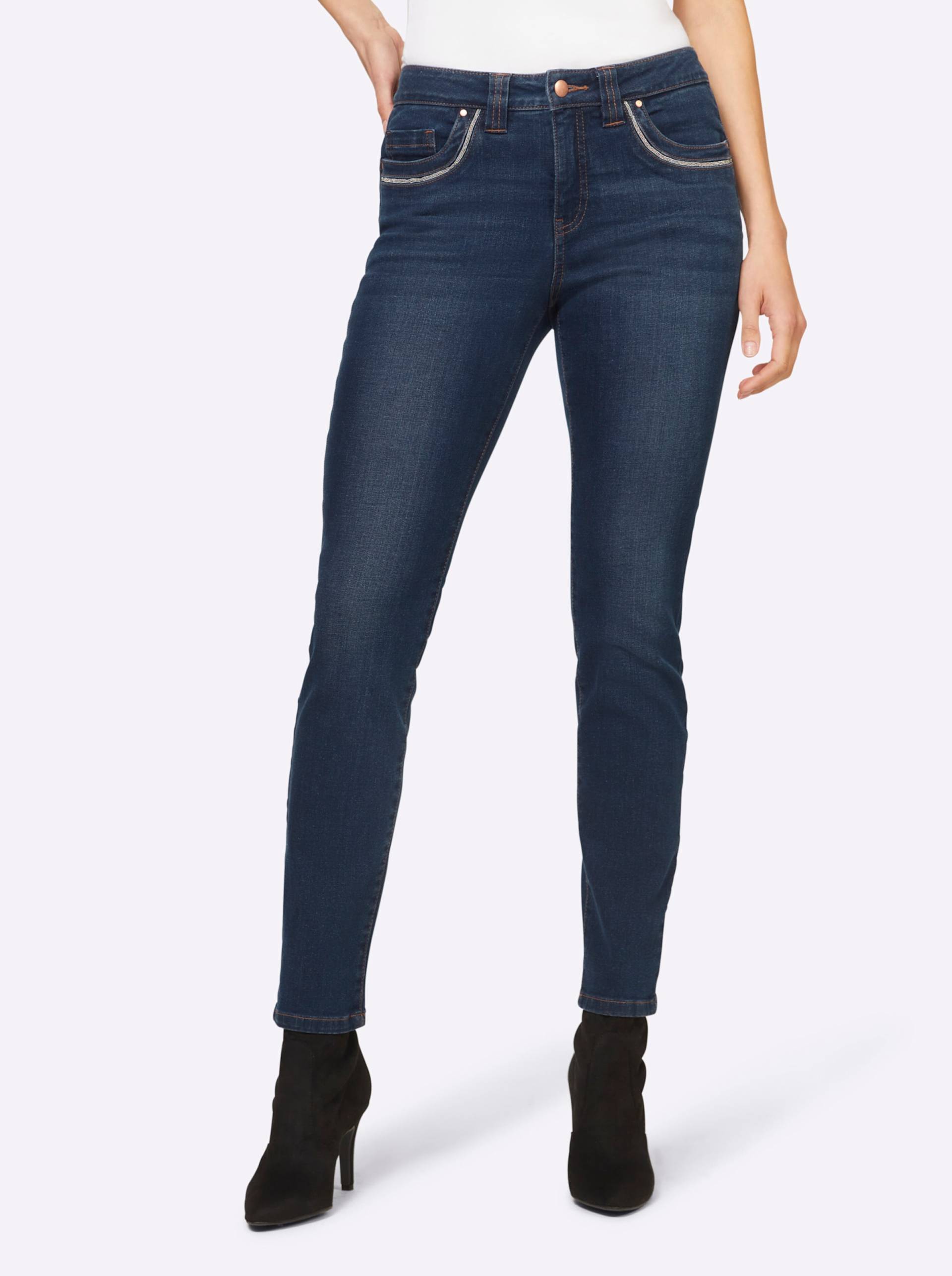 Push-up-Jeans in dark blue von heine