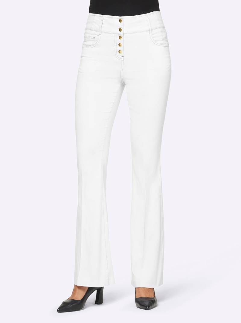 Push-up-Jeans in weiss von heine