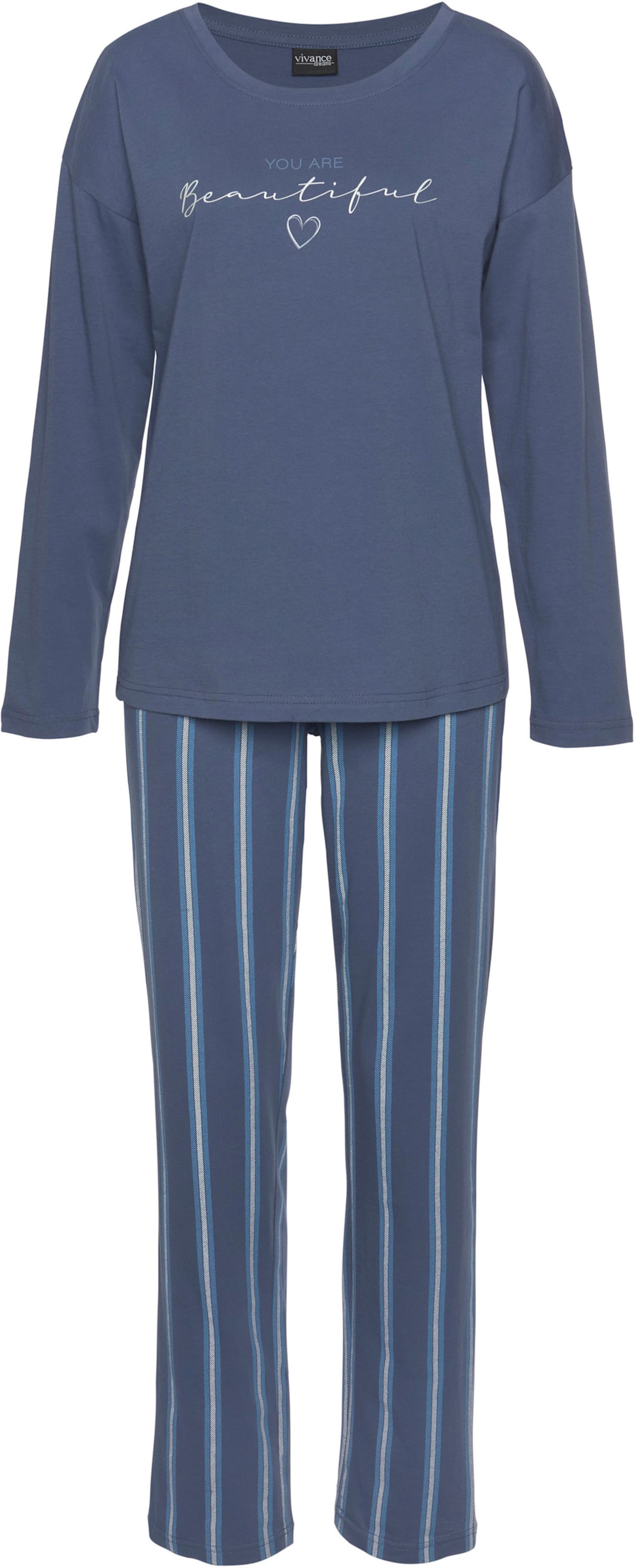 Pyjama in blau-gestreift von Vivance Dreams