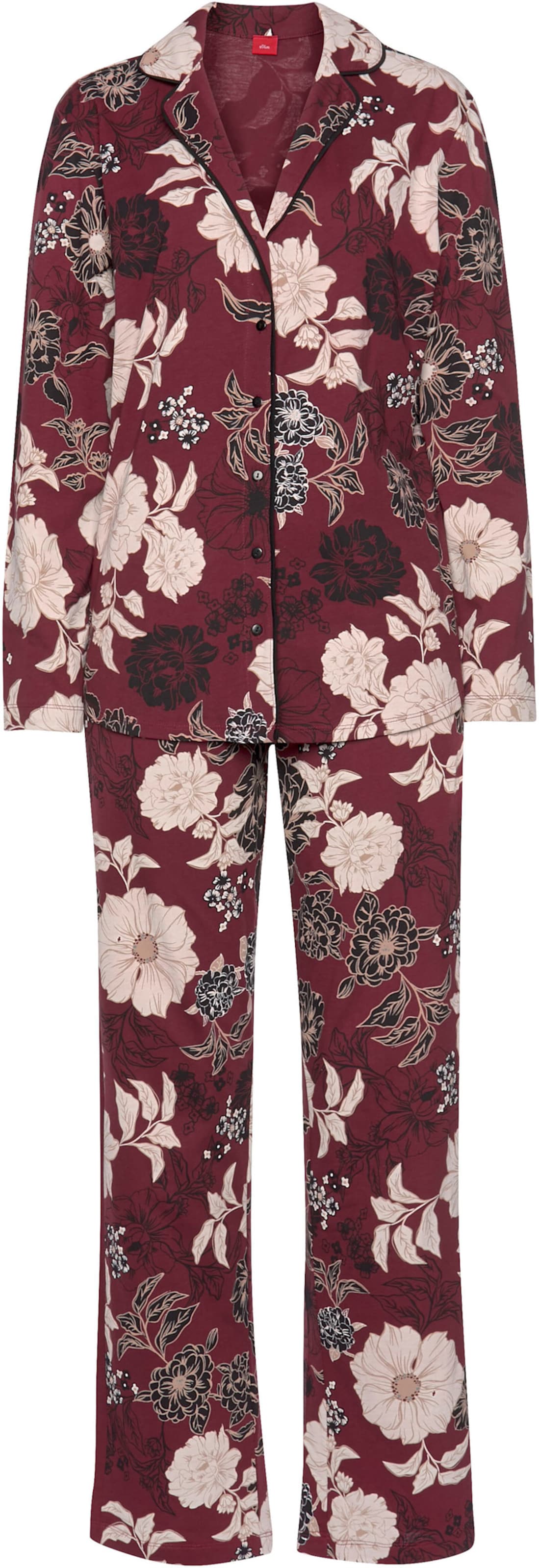 Pyjama in bordeaux-geblümt von s.Oliver
