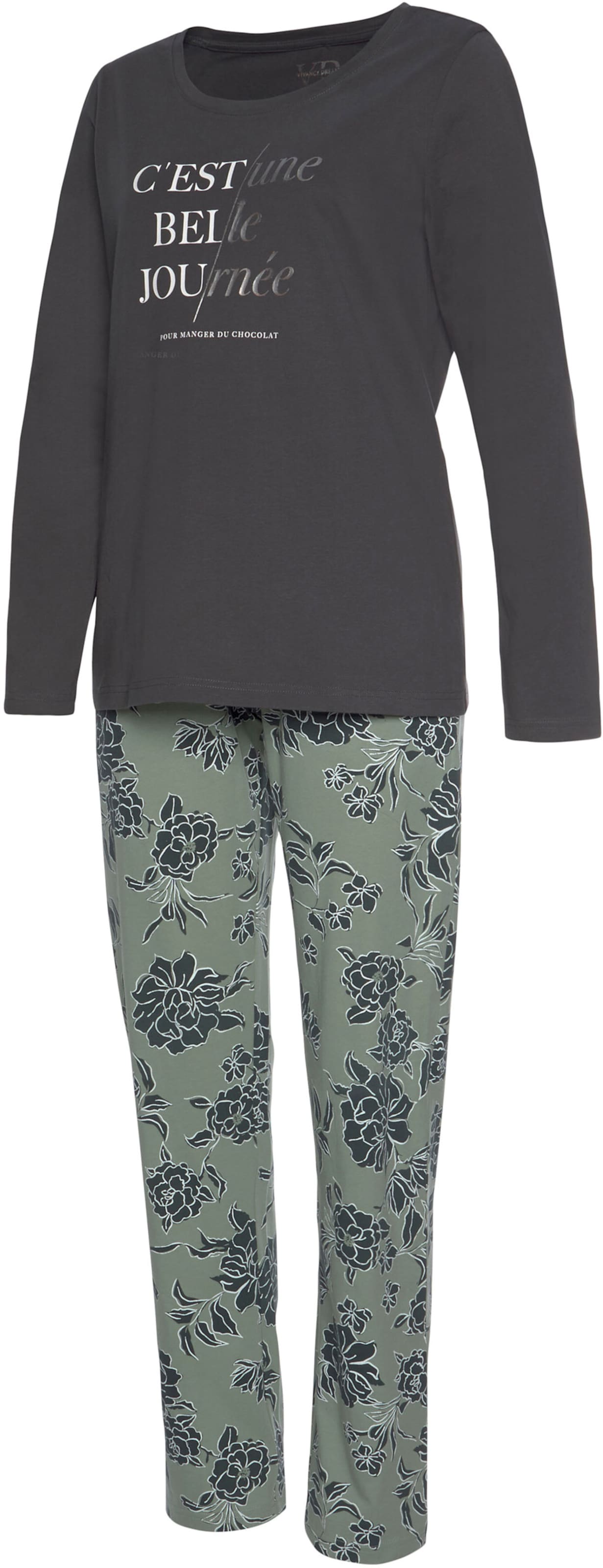 Pyjama in graphit-graugrün von Vivance Dreams