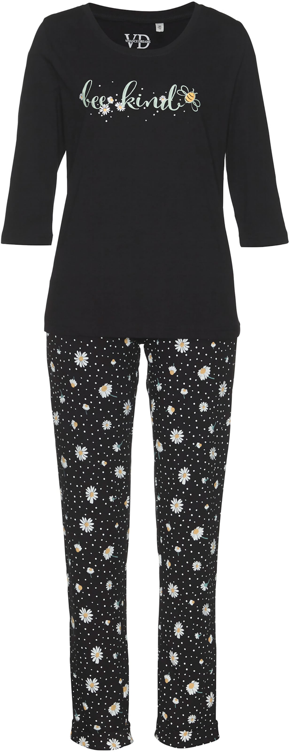 Pyjama in schwarz-gemustert von Vivance Dreams